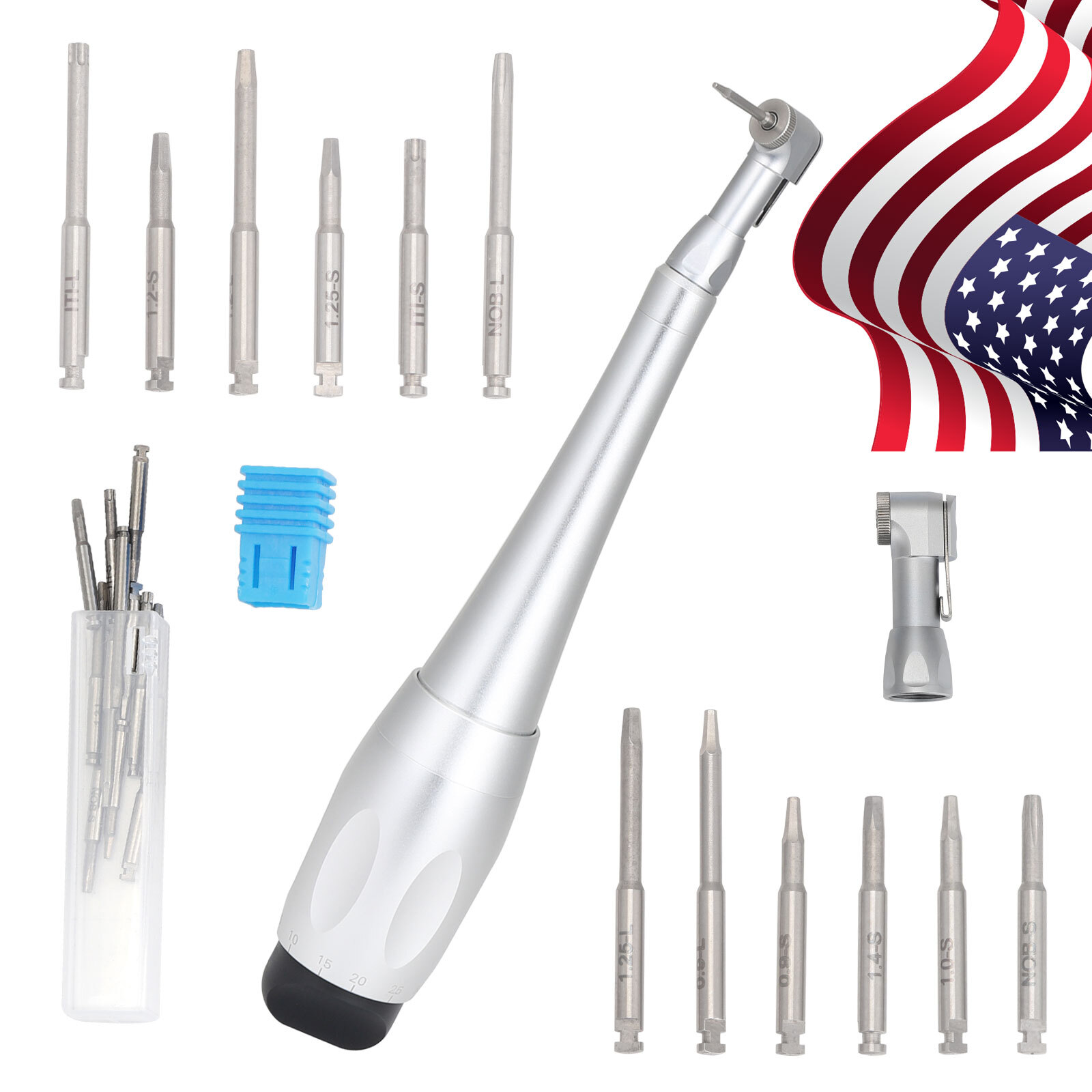 1BOX Dental Torque Driver Torque Wrench Handpiece Universal Dental 16 Drivers