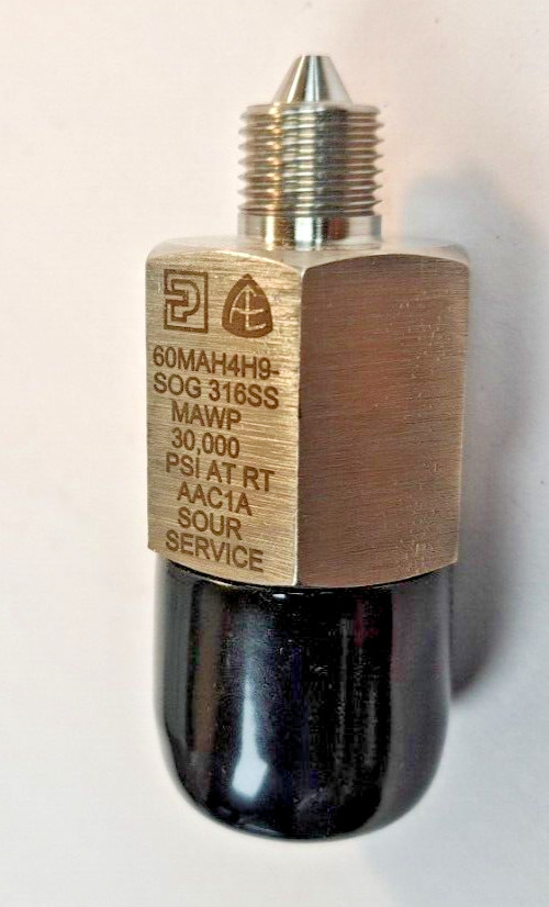 Parker 60MAH4H9-SOG 316SS MAWP 30,000 PSI AT RT AAC1A Sour Service