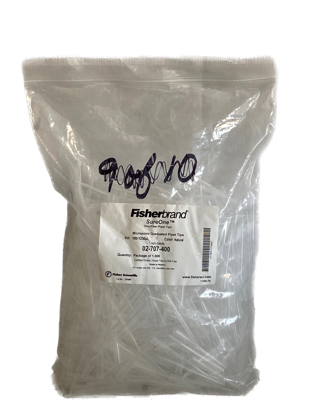 (1000) FISHERBRAND SureOne 1250uL Micropoint Graduated Pipette Tips 02-707-400