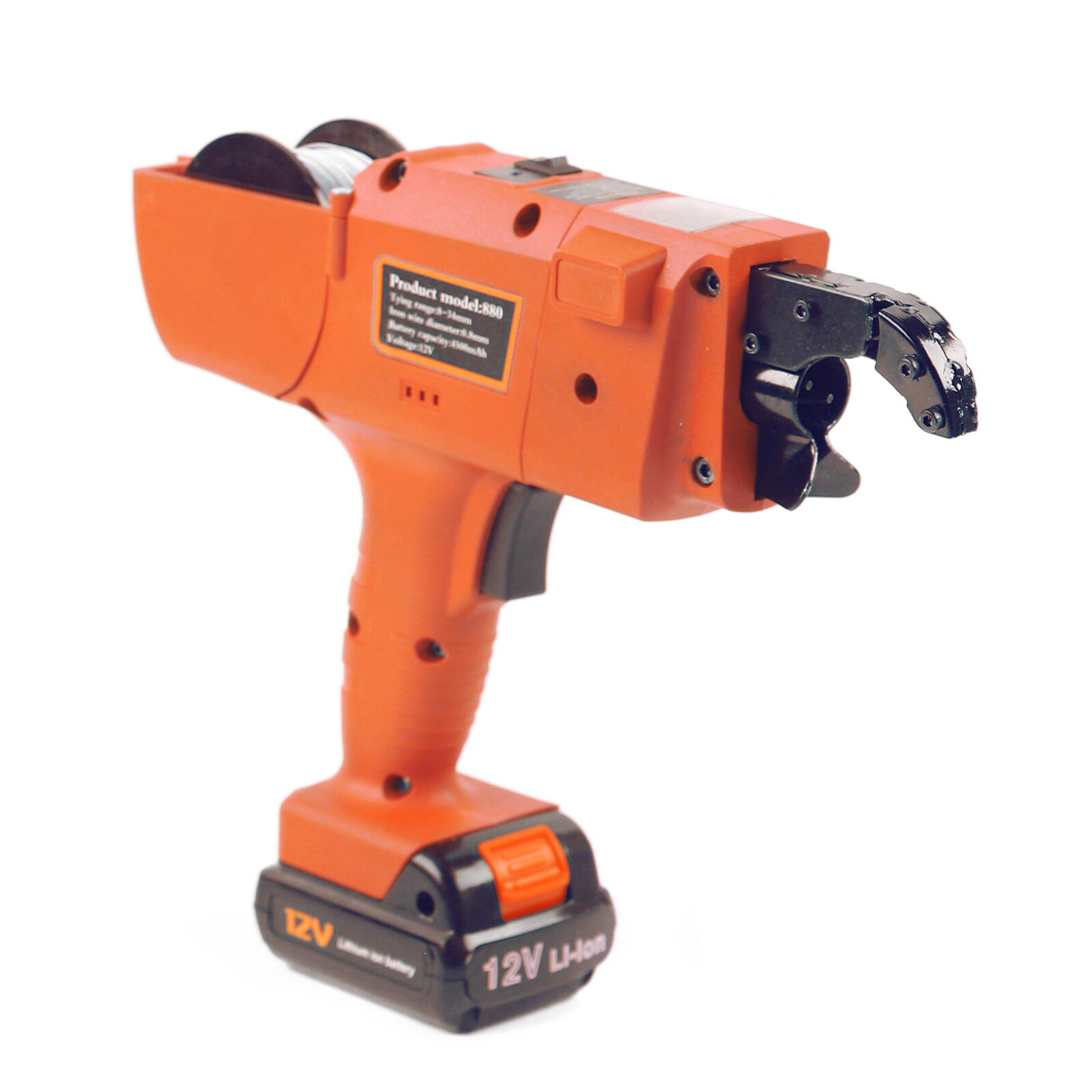 2 Battery Automatic Rebar Tying Machine Electric Rebar Tier Tool 8-34mm 4500Mah
