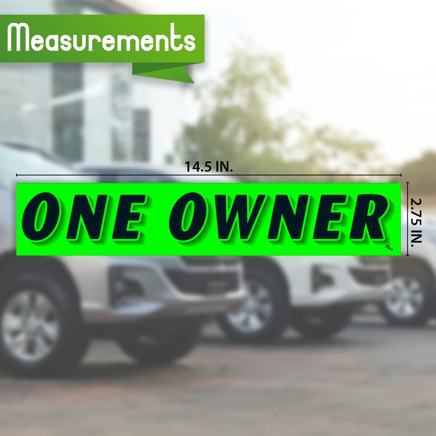 Versa-Tags ONE Owner Windshield Stickers, Chartreuse Green, 12-Pack | Measuri…