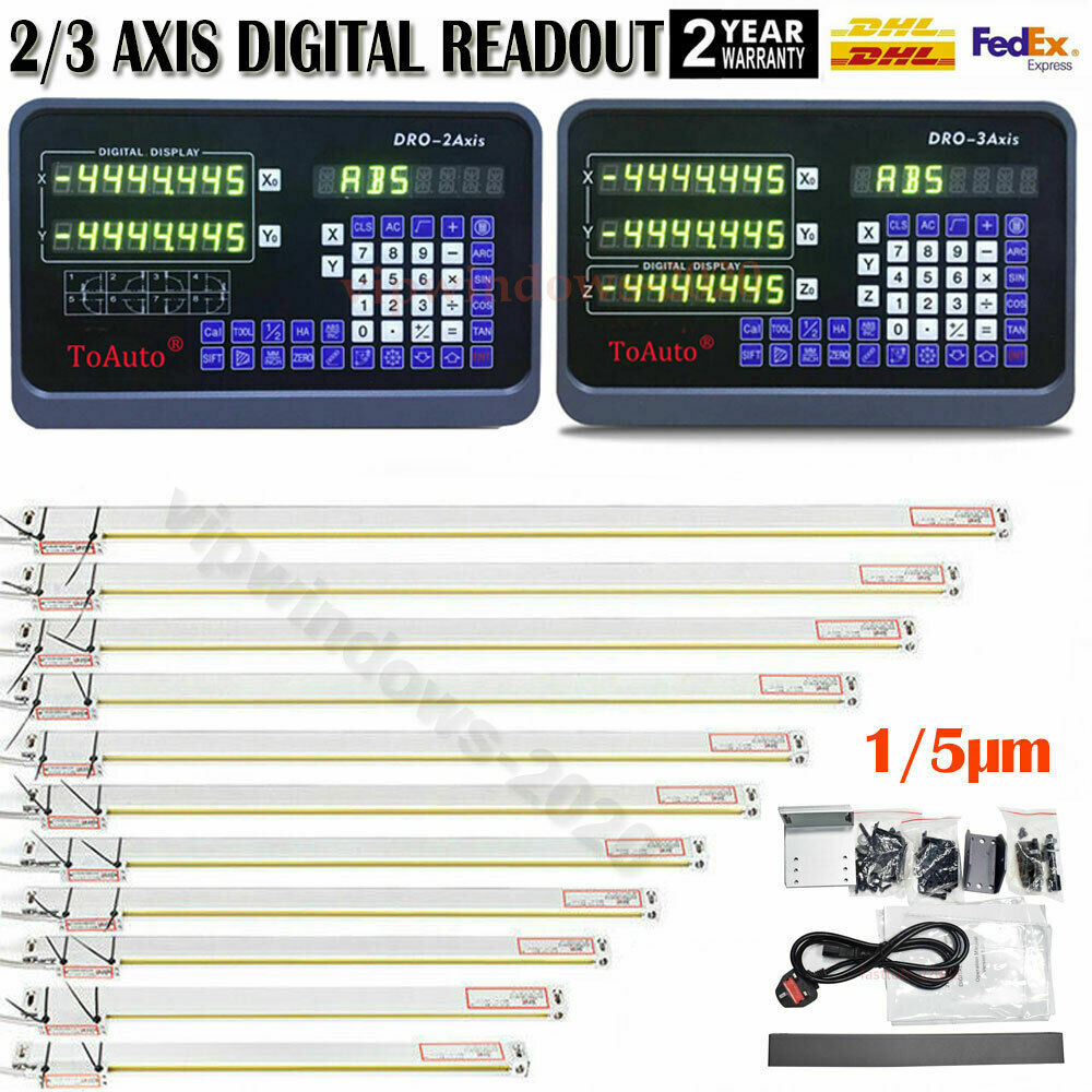 1/5um Linear Scale Sensor 2/3/4 Axis Digital Readout DRO Display for Mill Lathe