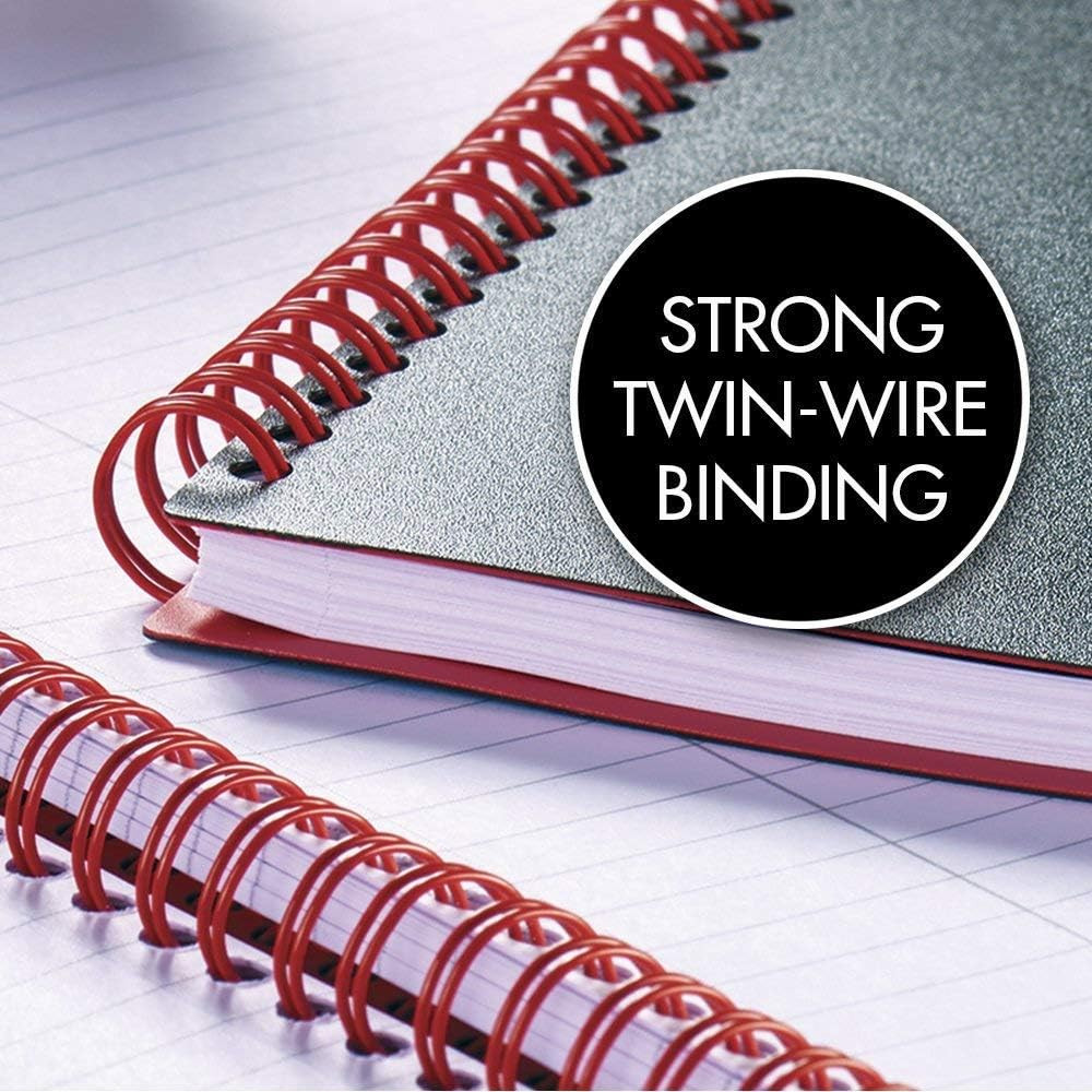 Twin Wire Poly Cover Notebook, 3-5/8″ x 5-7/8″ Sheet Size, Black/Red, 70 Ruled S