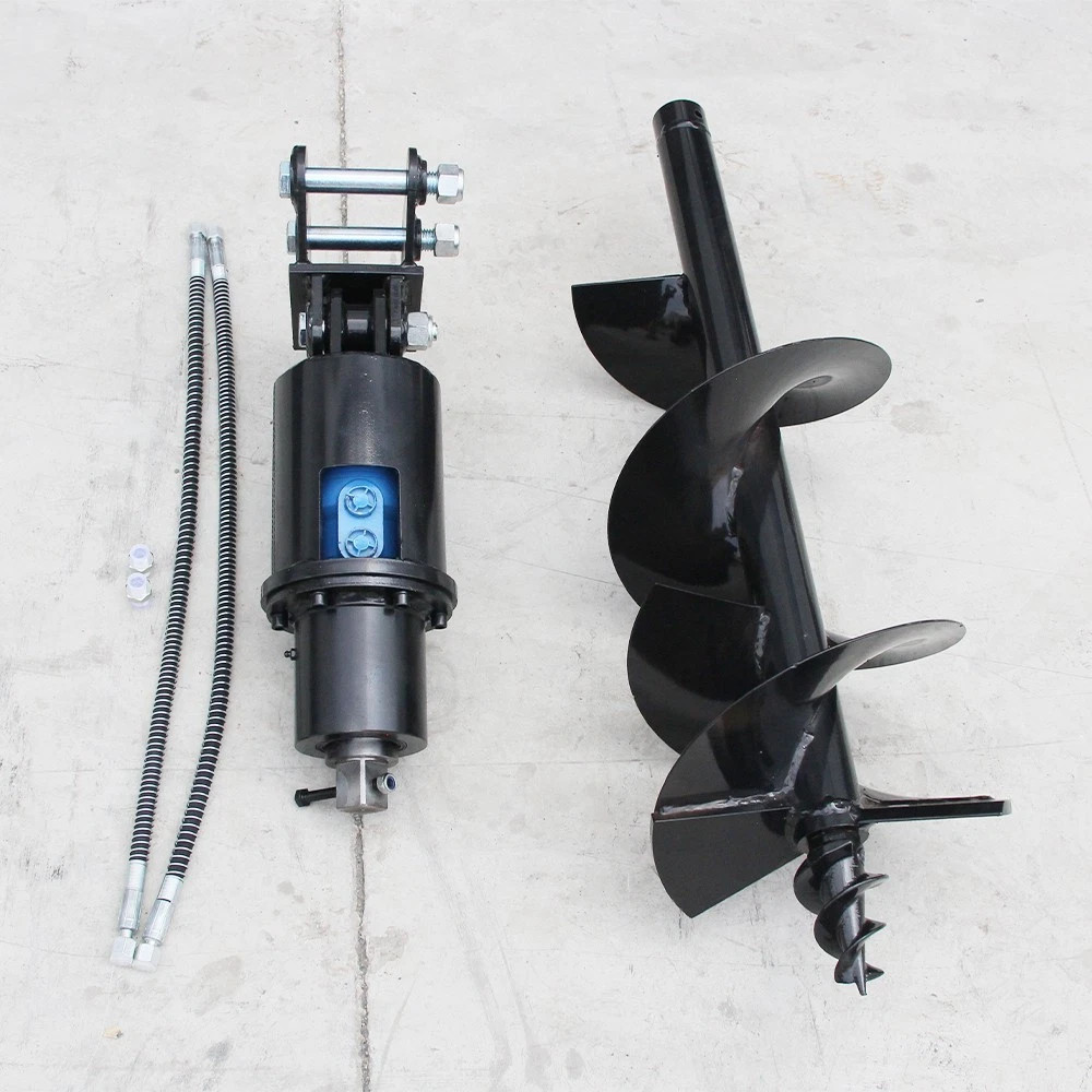 Mini Excavator Attachment Hydraulic 200mm Auger Drill with 30mm Pin FREE SHIP
