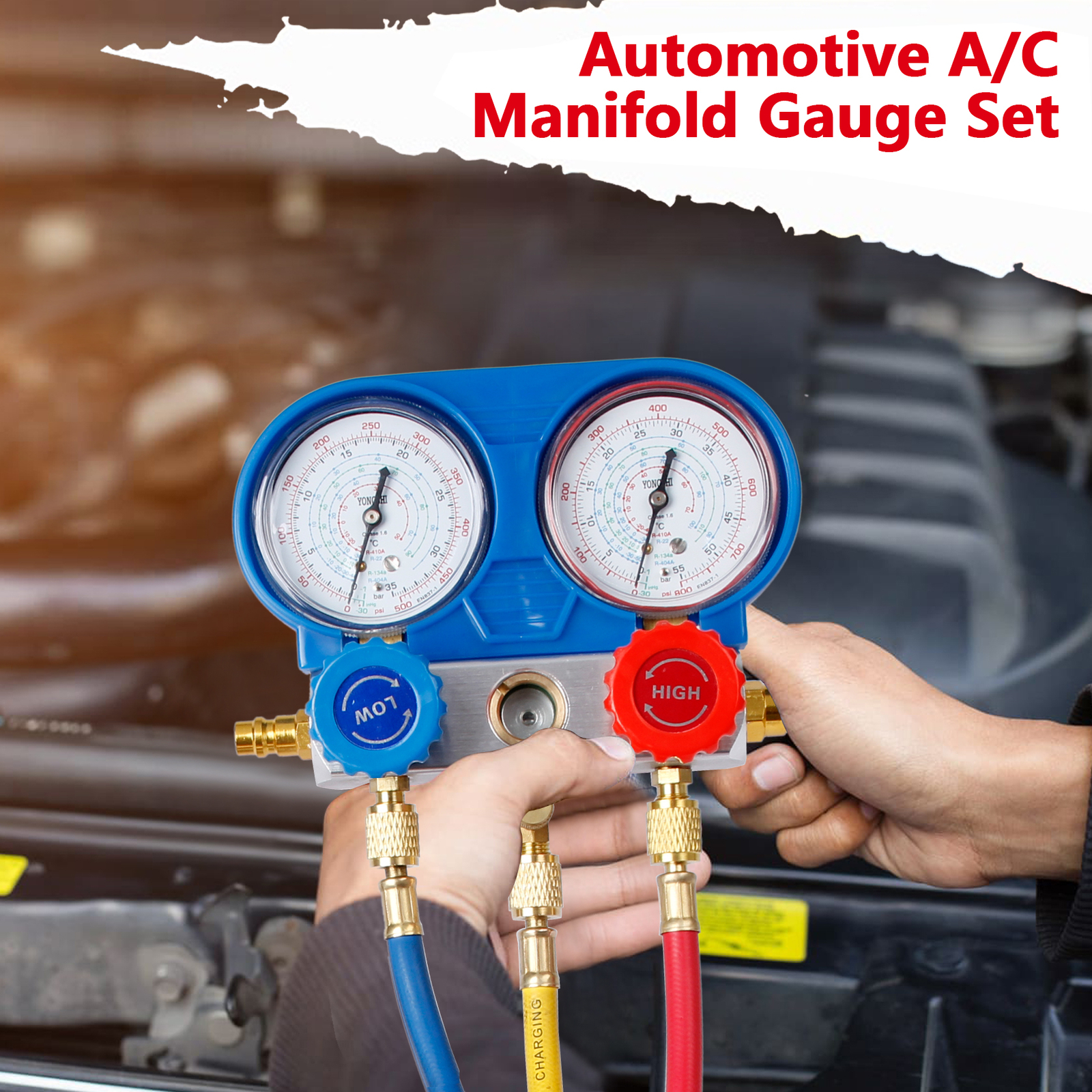 A/C AC Manifold Gauge Set for Car test Kit Manometer Gauge System Refrigeration