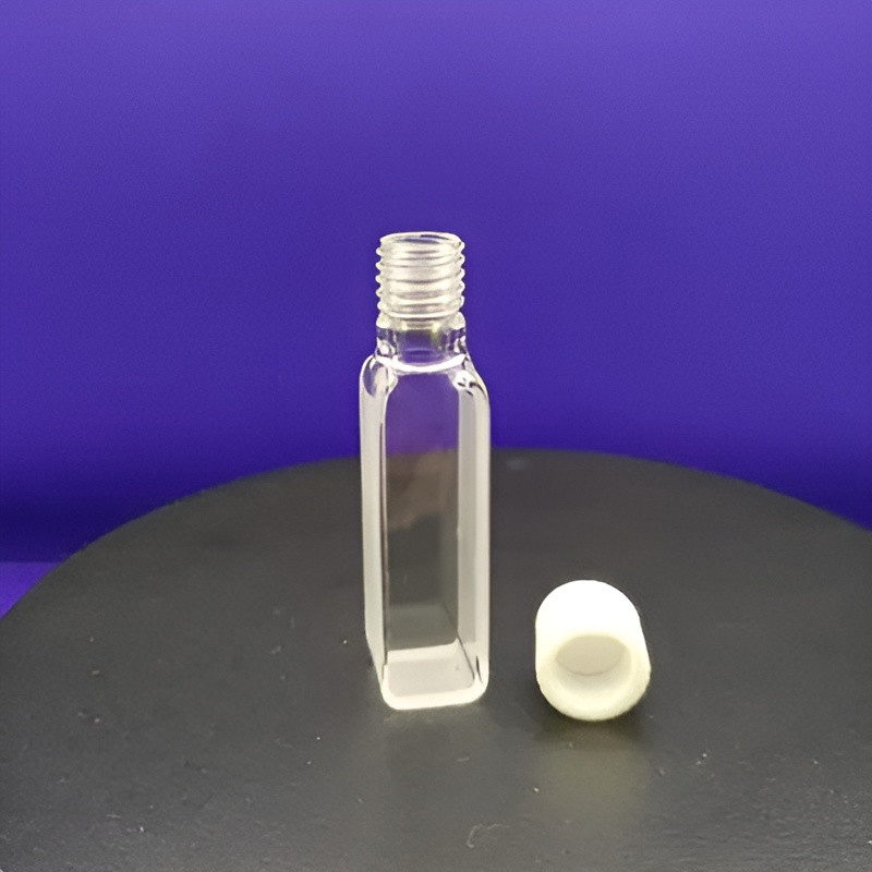 2pcs JGS1 Quartz Cuvette With Screw Cap 10mm 3.5mL