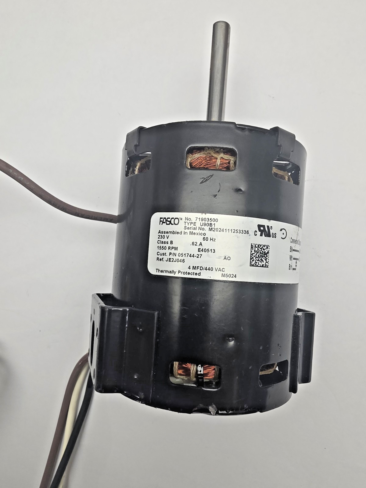 FASCO U90B1 71903500 Electric Motor 230V 1550 RPM HVAC Blower Motor