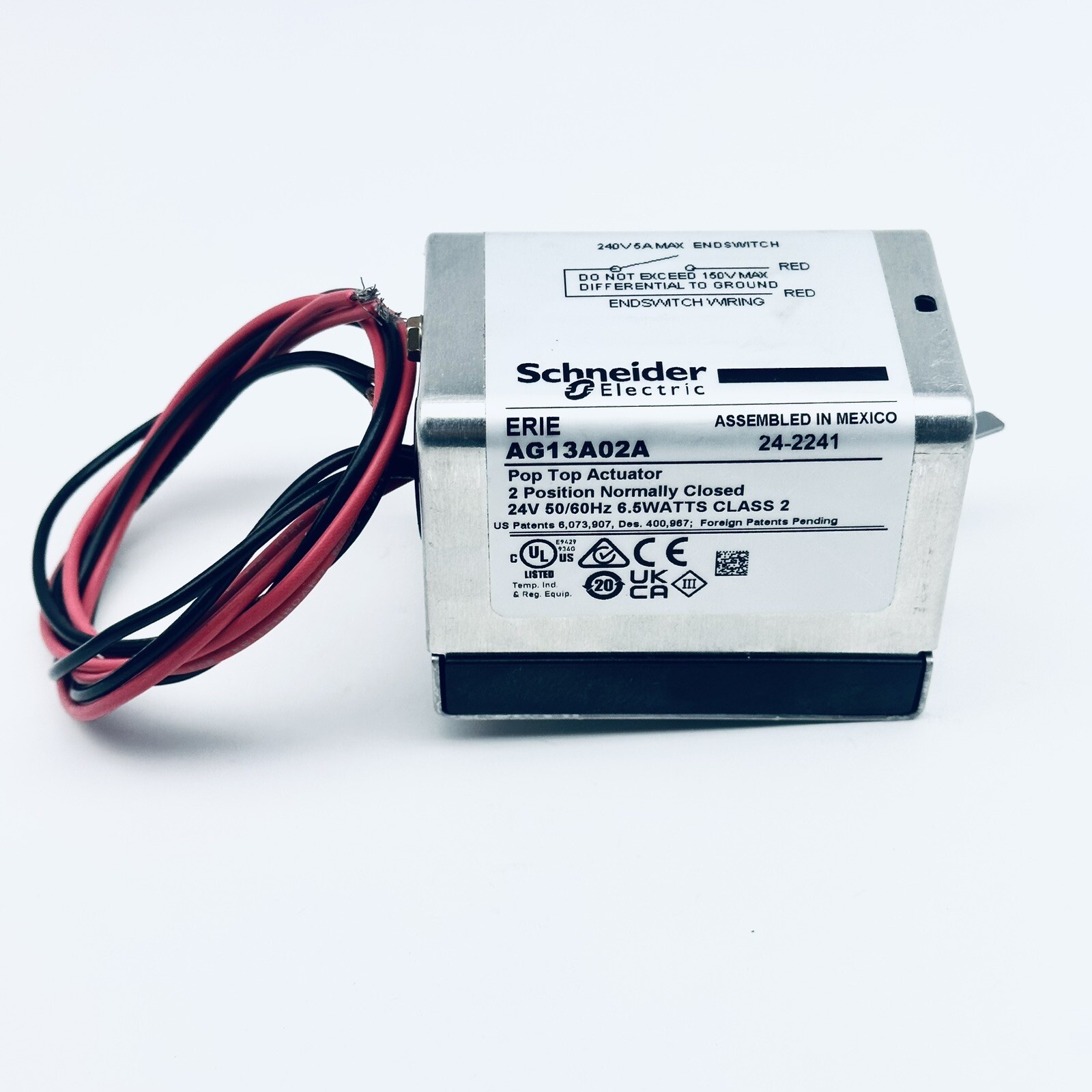 ERIE AG13A02A POP TOP ACTUATOR 24 V, 6.5 WATTS, CLASS 2, 2 POSITION NORML CLOUSE