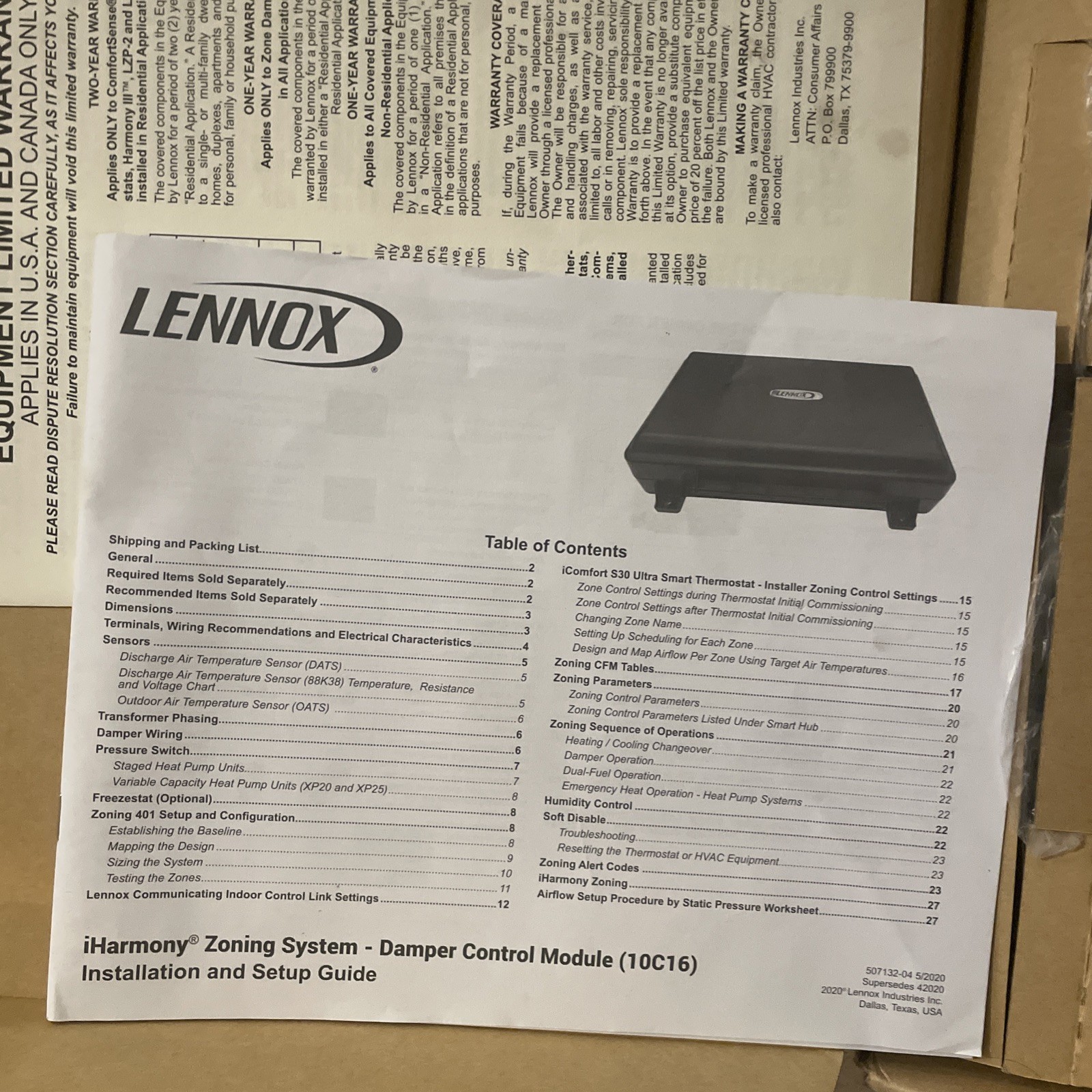 Lennox 10C16 – iHarmony Zoning Damper Control Module 103916-03 NEW