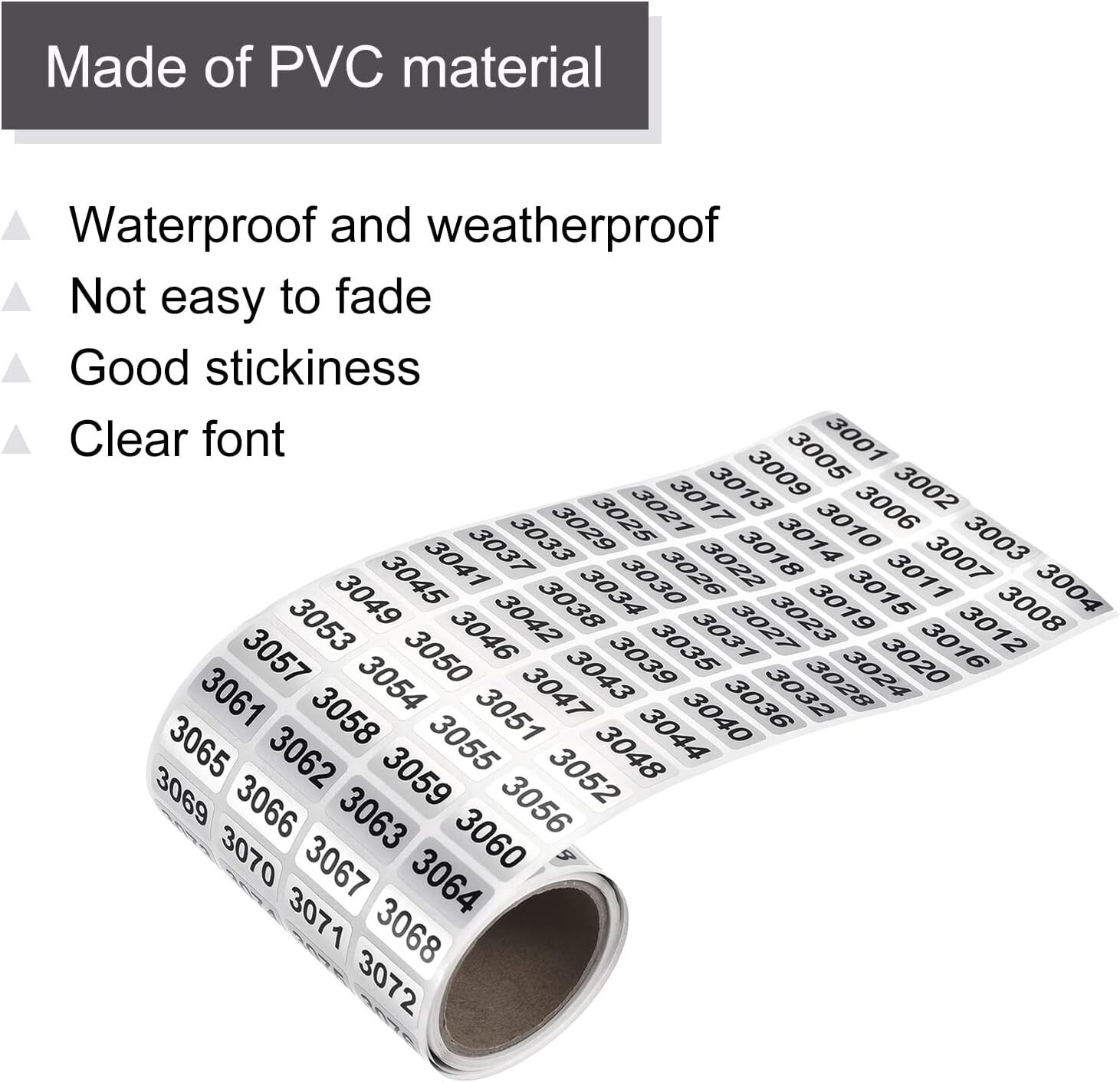 1-20000 Consecutive Number Label Stickers Inventory Control Adhesive Waterproof
