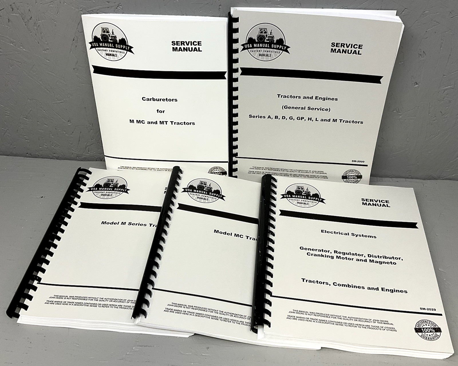Complete Service Manual Set fits John Deere MC Crawler Tractor Repair Shop
