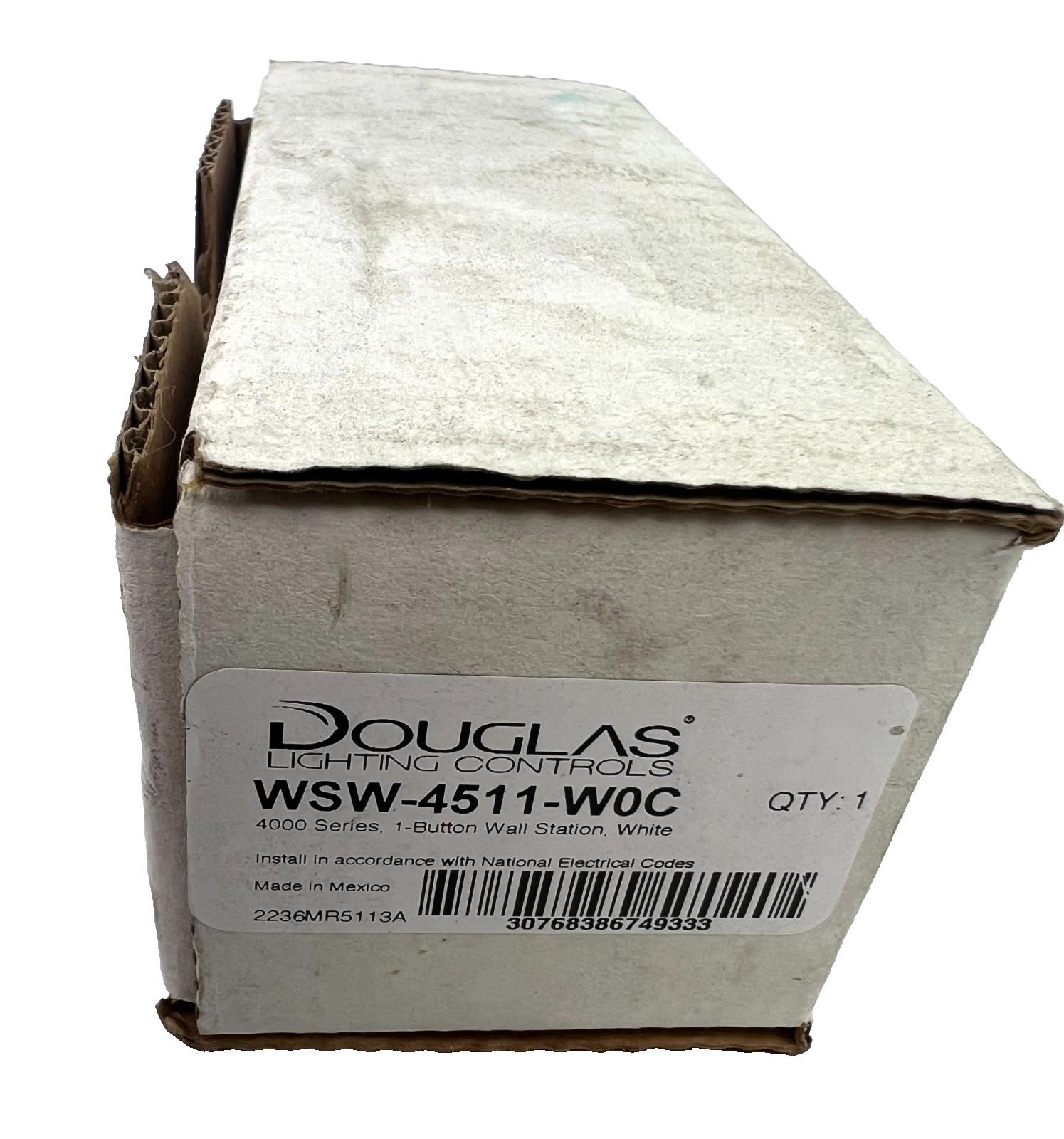Douglas Lighting Controls WSW-4511-W0C 400 Series 1-Button Wall White Switch