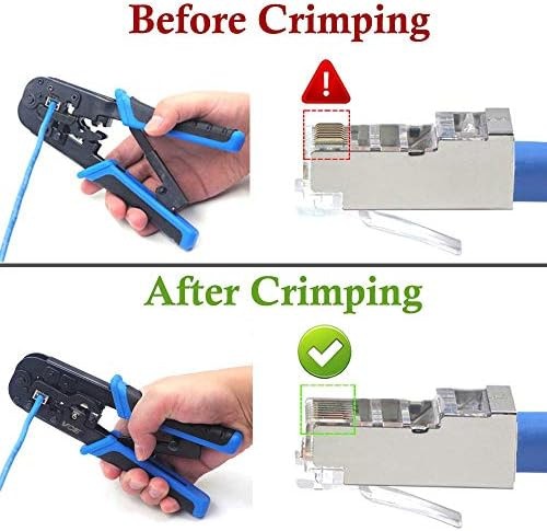 VCE RJ45 RJ11/RJ12 RJ22 Ethernet Crimp Tool Crimper Cutter Stripper All-in-on…