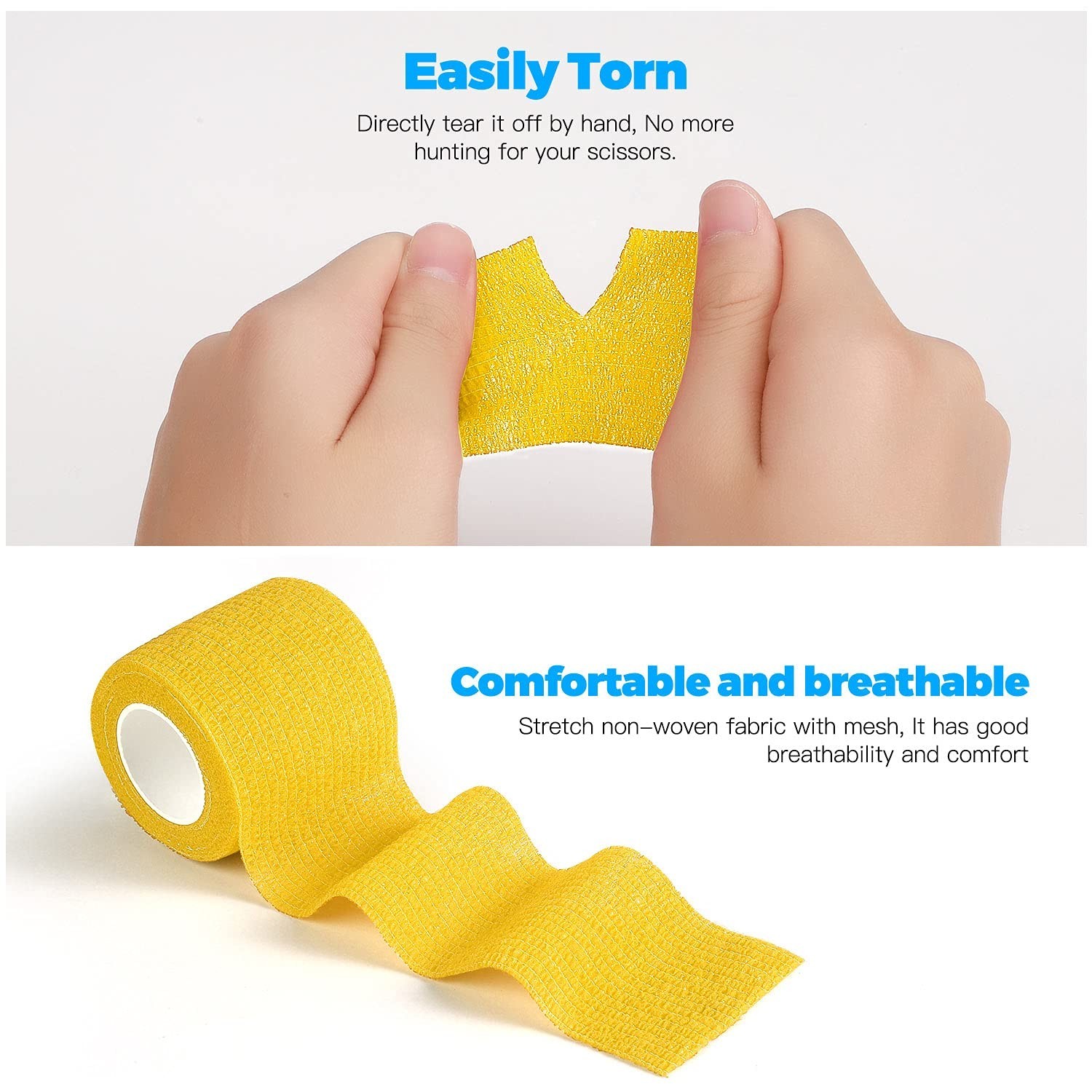 Bandage Wrap 8 Pack 2”x 5 Yards Self Adhesive Bandage Wrap Breathable Cohe