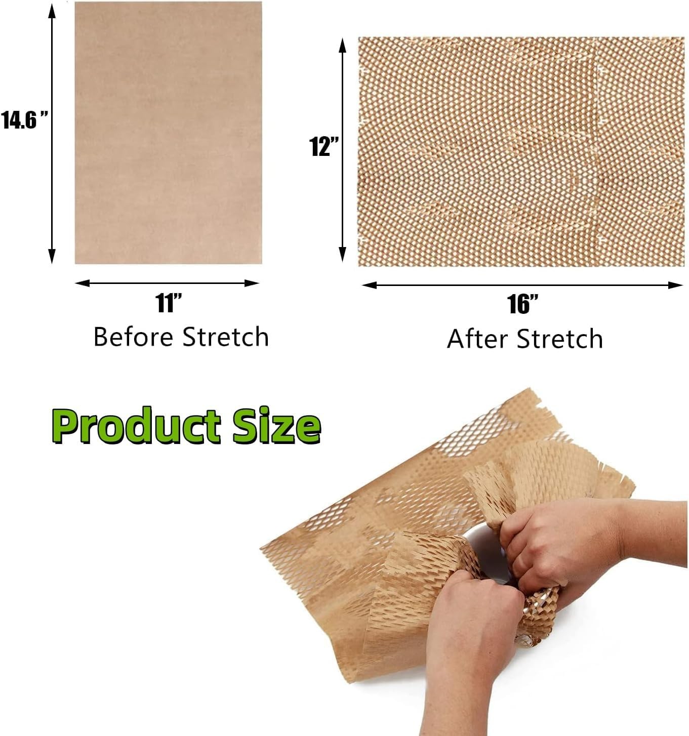 Honeycomb Packing Paper 50 Sheets 11×14.5 Brown Bubble Cushioning Wrap for