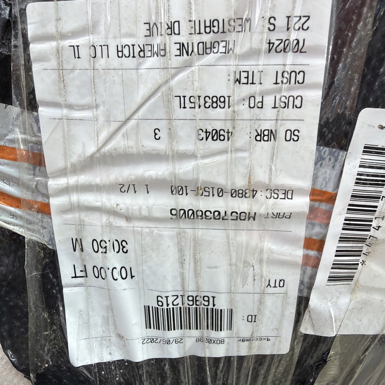 New Jason Industrial Non-Conductive Furnace Door Hose 100 Foot 4380-0150-100