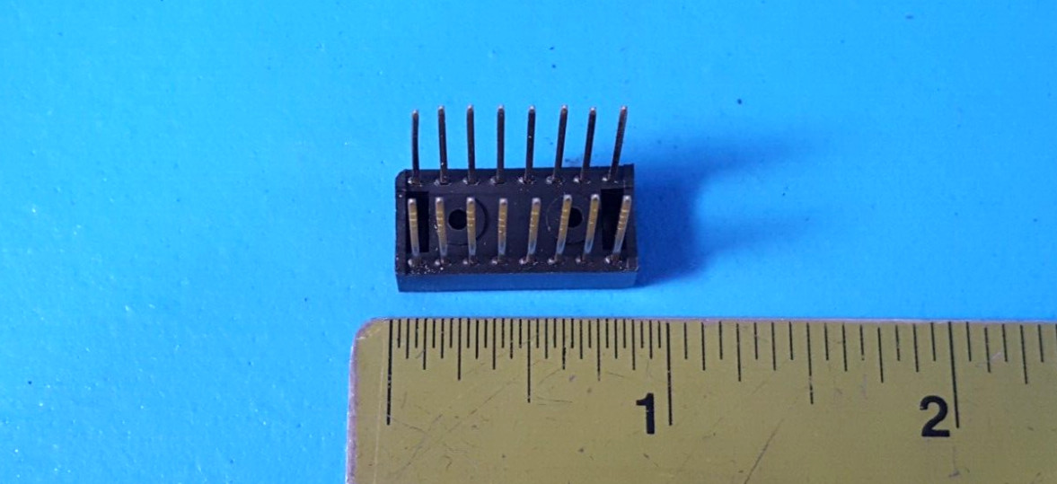 (4 PCS) IC SOCKET, 16 PIN DIP SOCKET, WIRE WRAP, 0.3″ WIDE, GOLD LEAD/ CONTACT