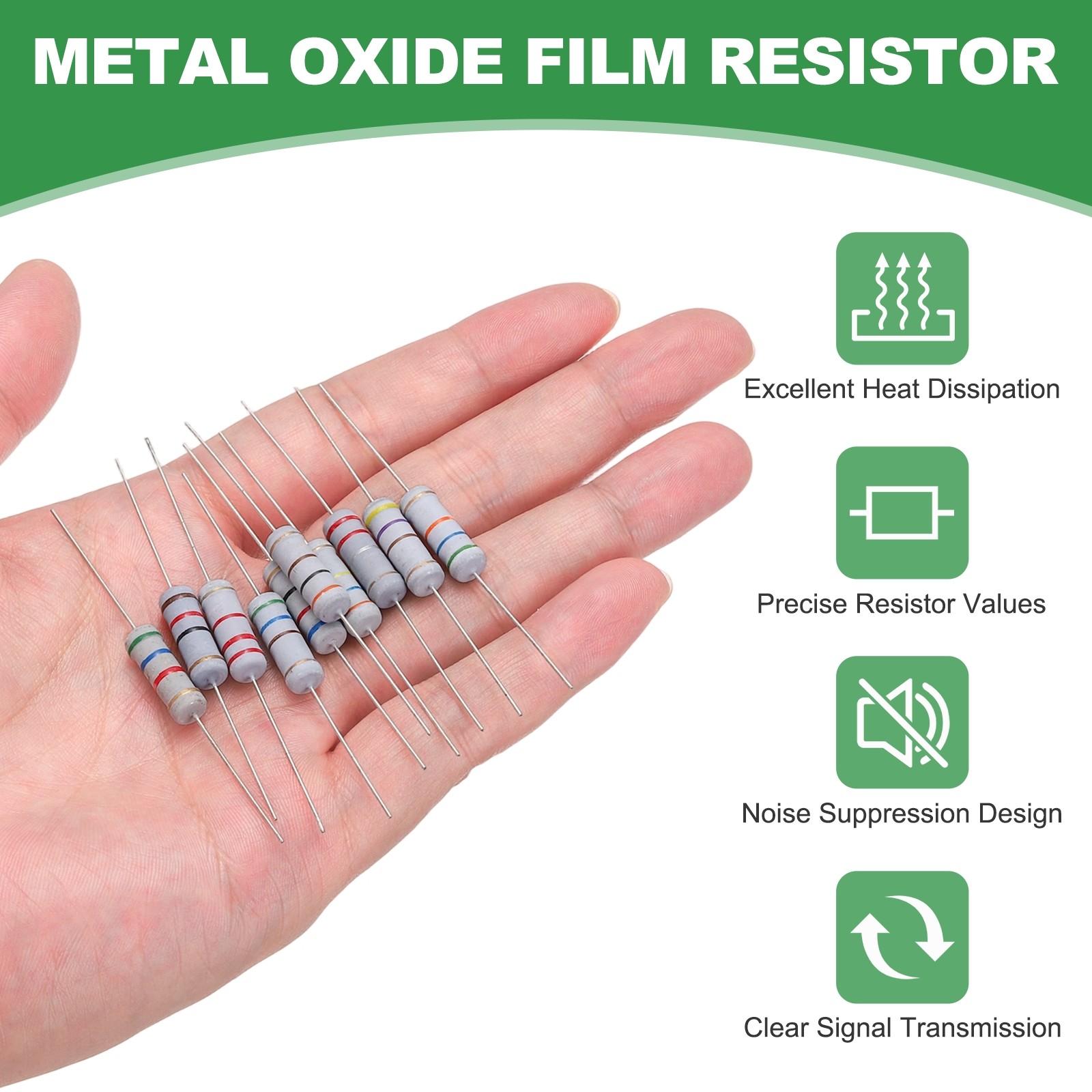 25Pcs 3 Watts 390K Ohm 5% Tolerance Metal Oxide Film Resistors