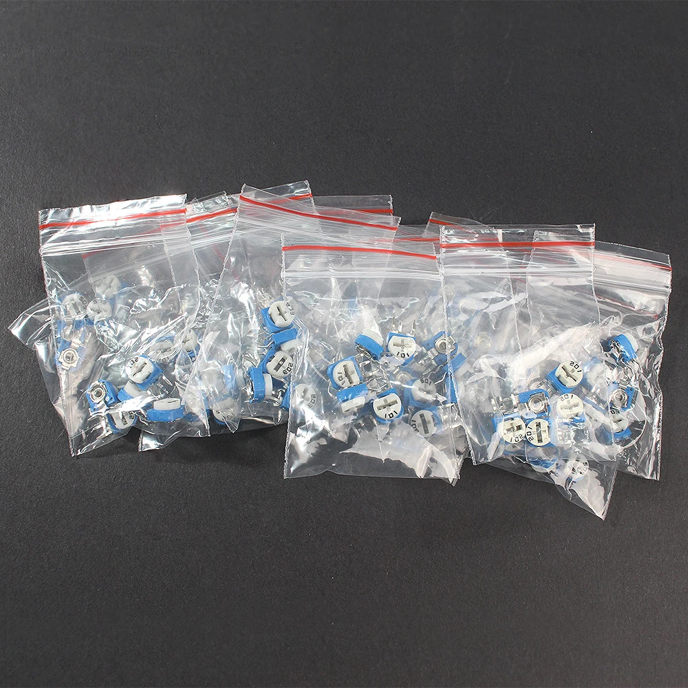 65PCS Trimmer Potentiometer RM063 Adjustable Resistance 100R~1M 1K-1M Variable