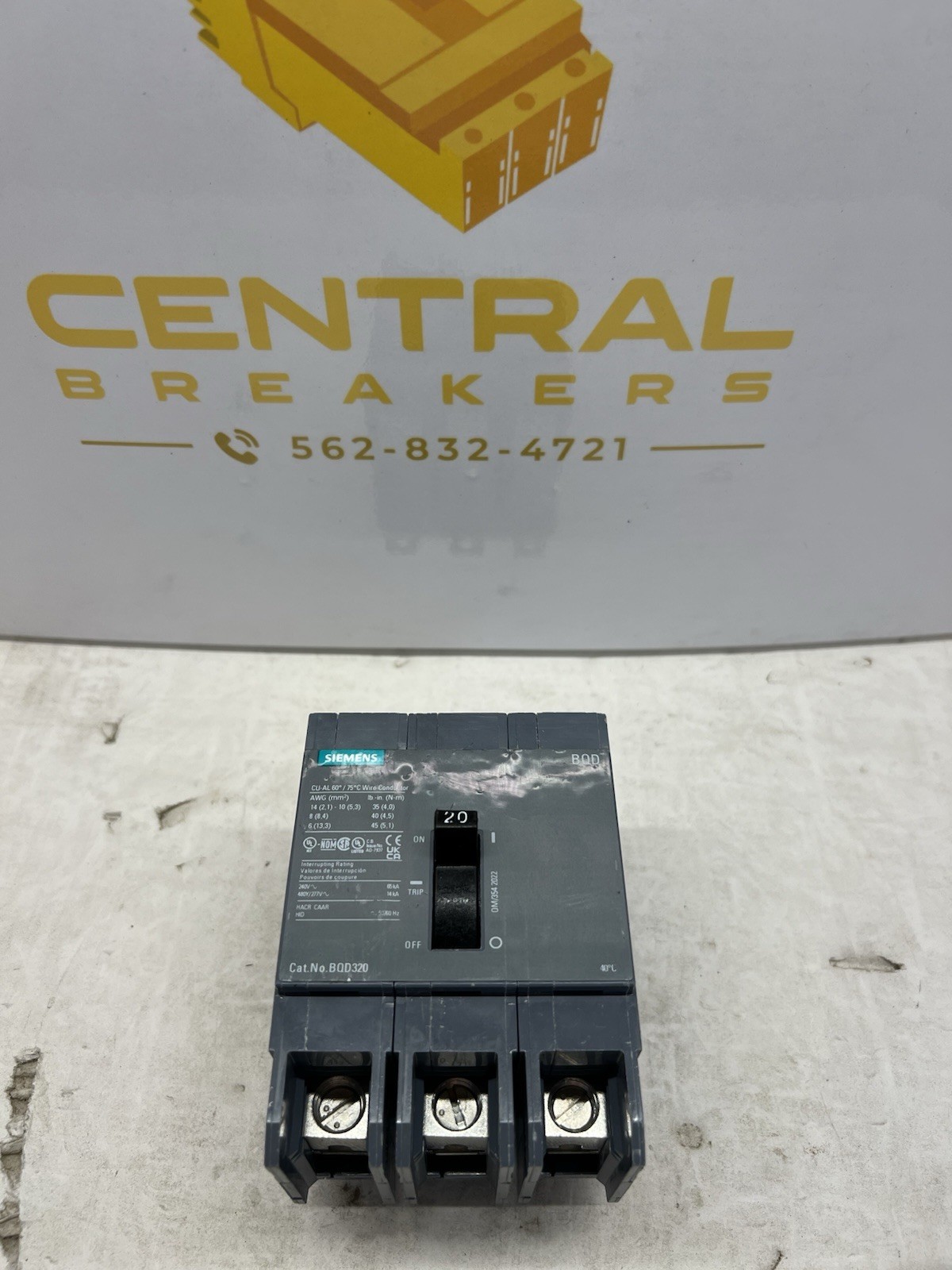 Siemens – BQD320 – Molded Case Circuit Breaker – 20A, 3-Phases, 480V