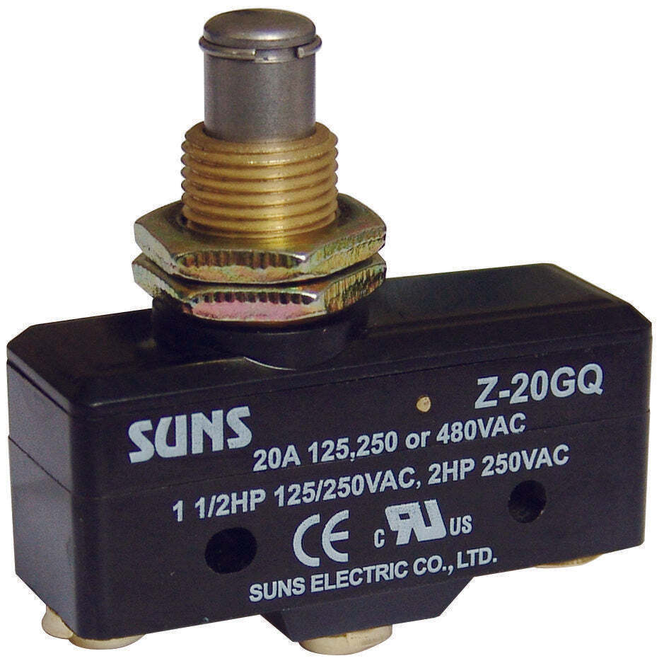 SUNS International Z-20GQ Panel Mount Plunger 20A Micro Switch