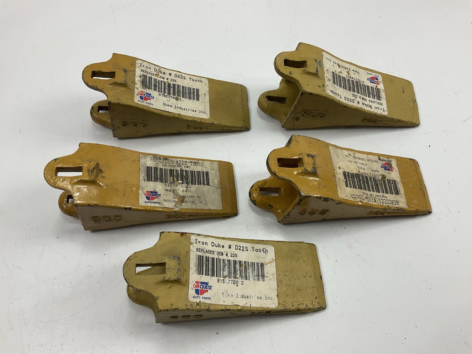 (5) Teeth Duke 22S V-style Excavator 22 Series Bucket Tooth As Shown No Hardware