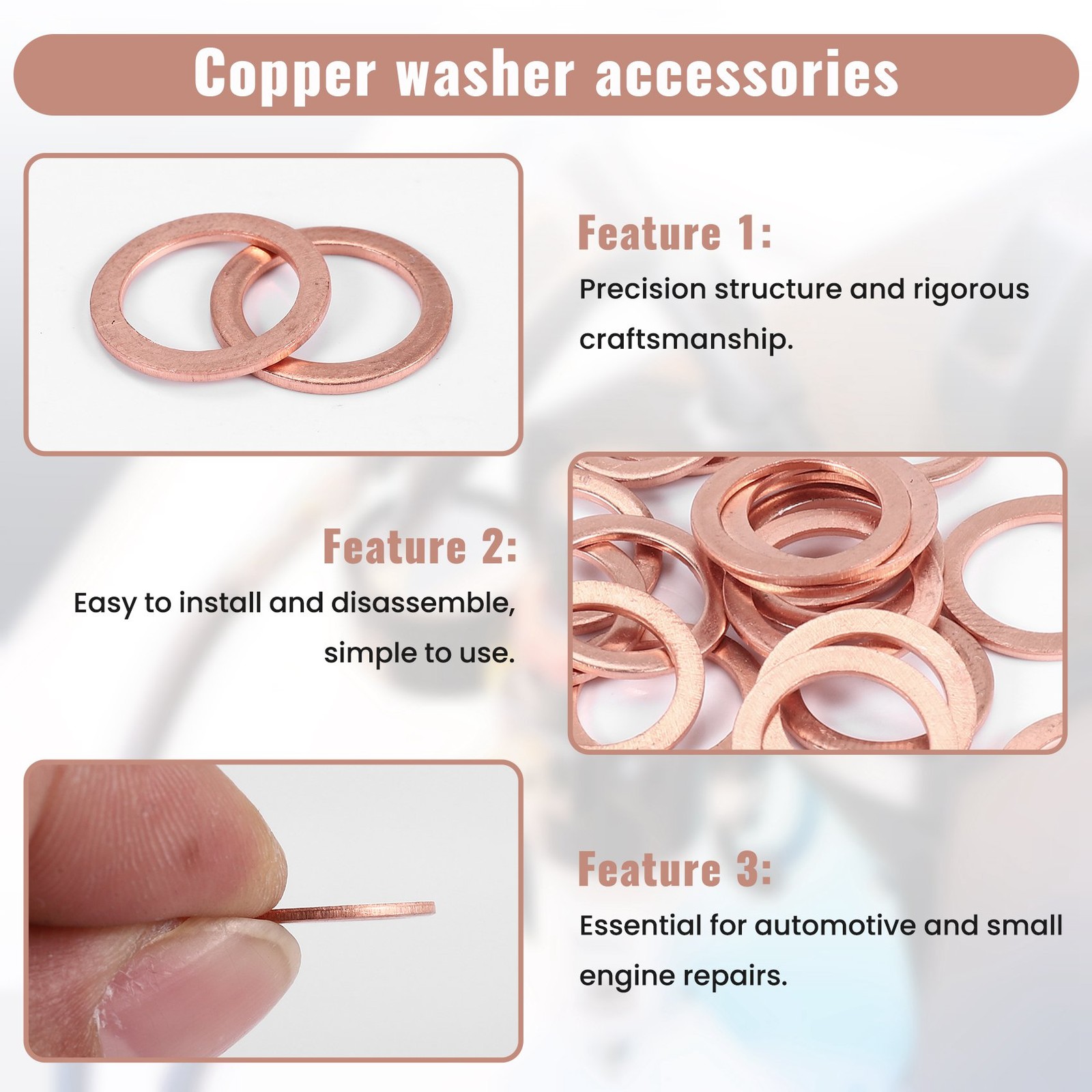 2X(20pcs 10mm x 14mm x 1mm Copper Washer Seal Spacer Seal9465