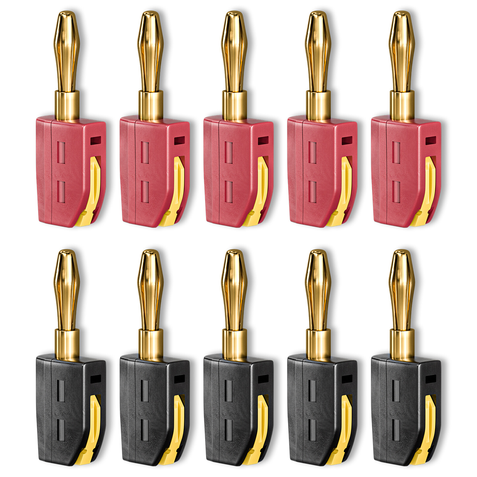 4mm Banana Plug High Current Quick Connect Gold-Plated 10PCS Banana Connector
