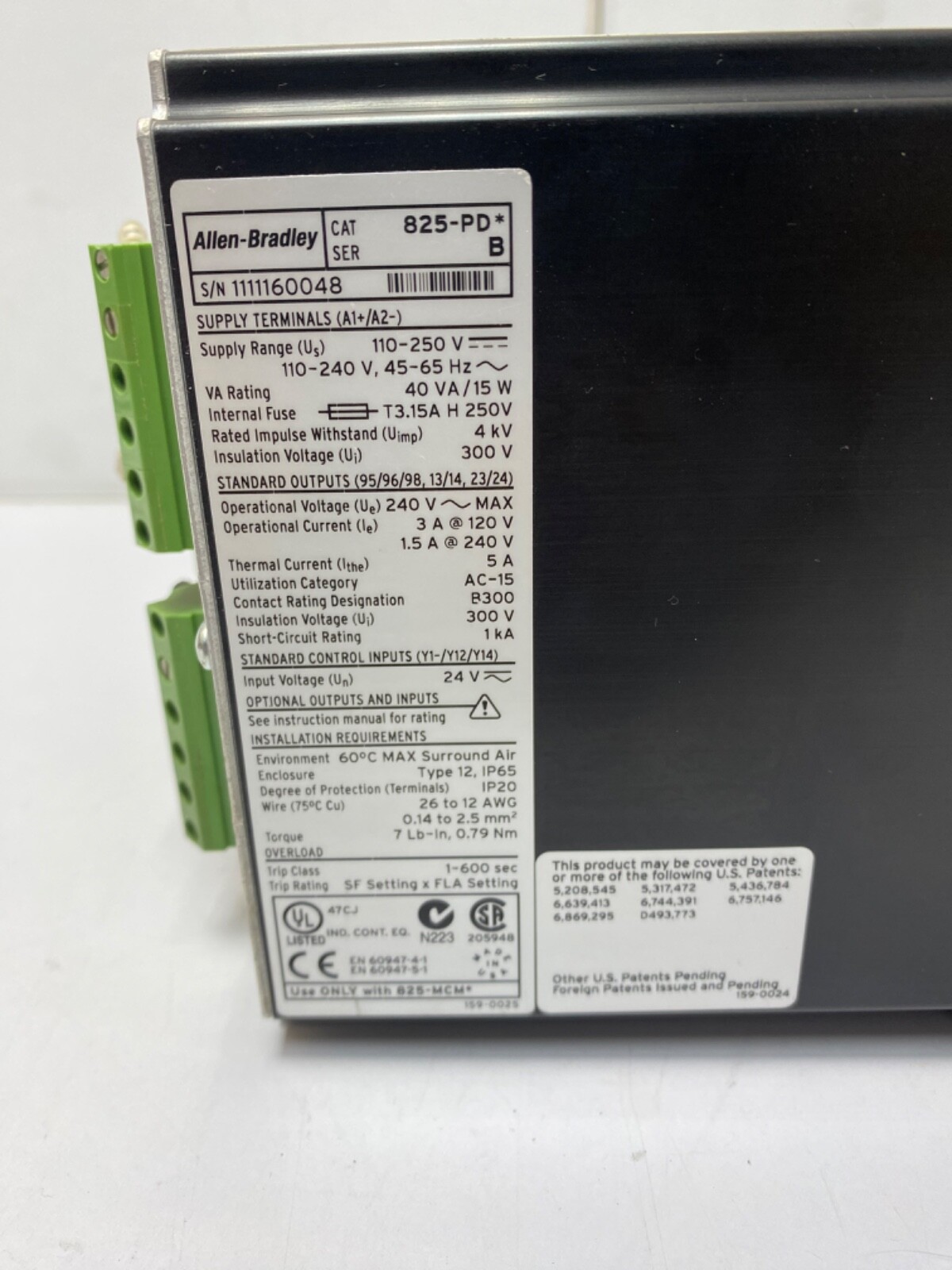 Allen Bradley 825-P 825-PD SER. B Control Module