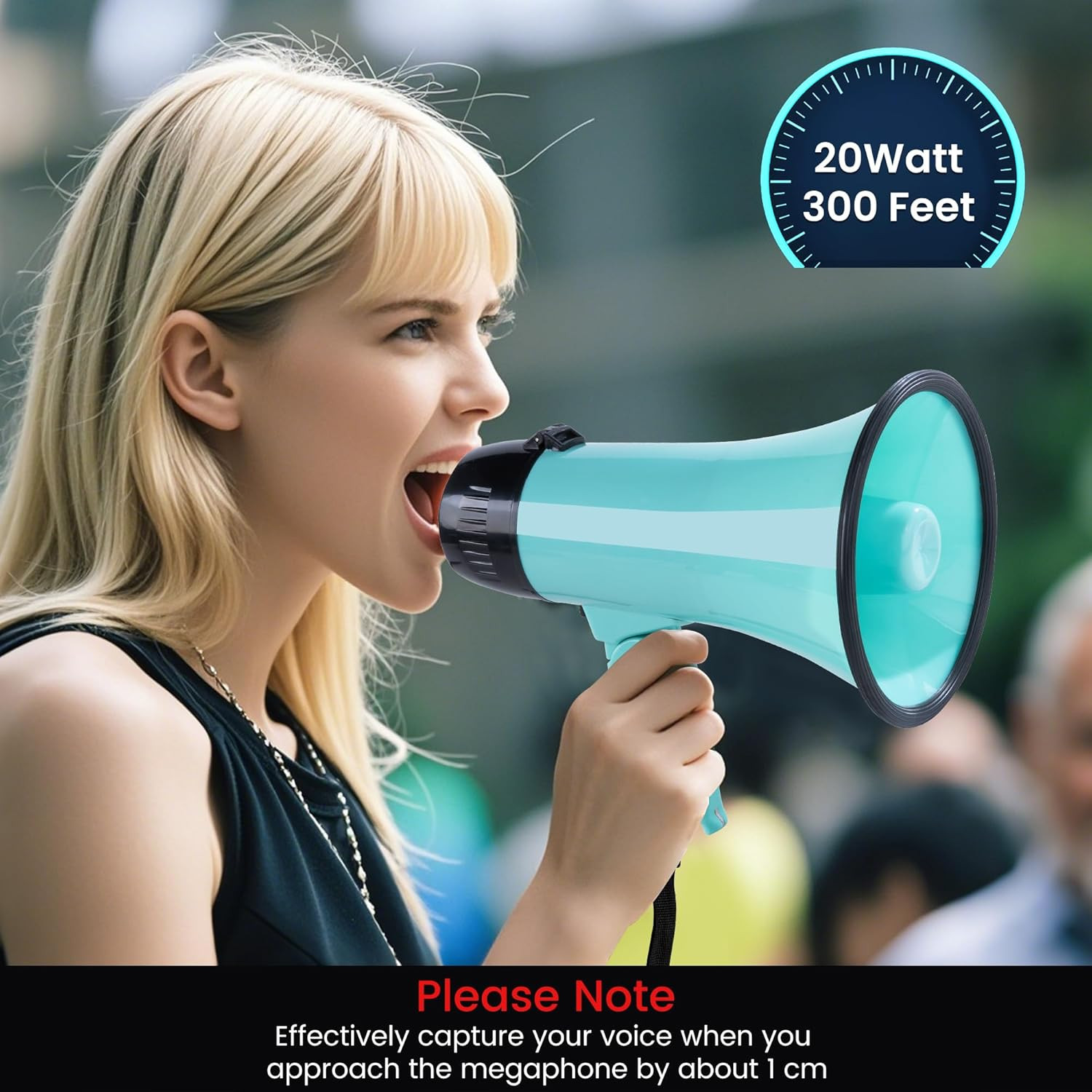 Mymealivos 20W Megaphone Bullhorn, Built in Siren & 240S Recording, 5.4″×8.6″ Po
