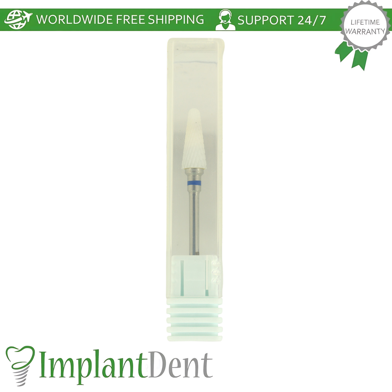 Dental Zirconia Bur Standard Grit Cross Cut Conical 6400502 Ø6.0mm x 14.5mm