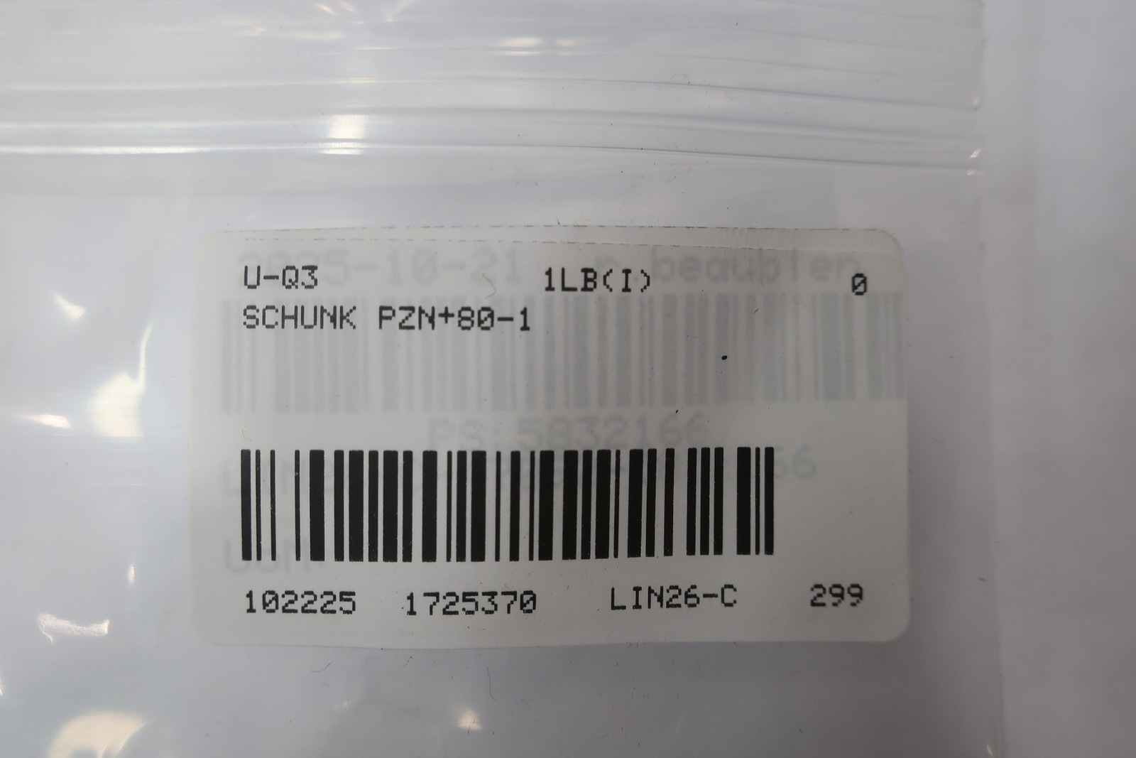 Schunk PZN+80-1 Universal 3 Finger Pneumatic Gripper