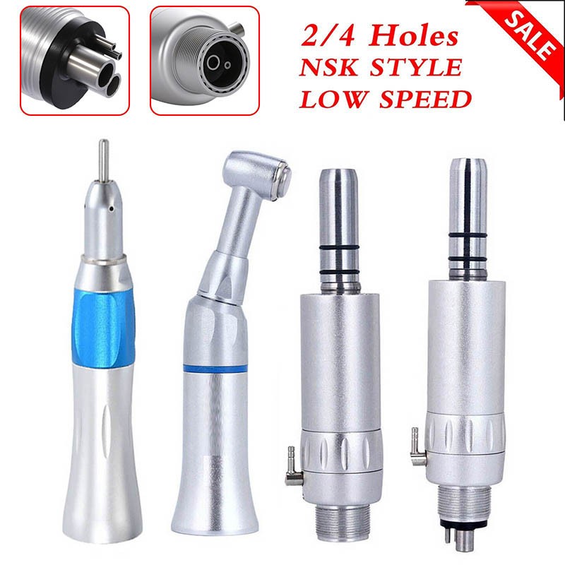 NSK Style Dental Slow Low Speed Handpiece Straight Contra Angle Air Motor 2/4 US