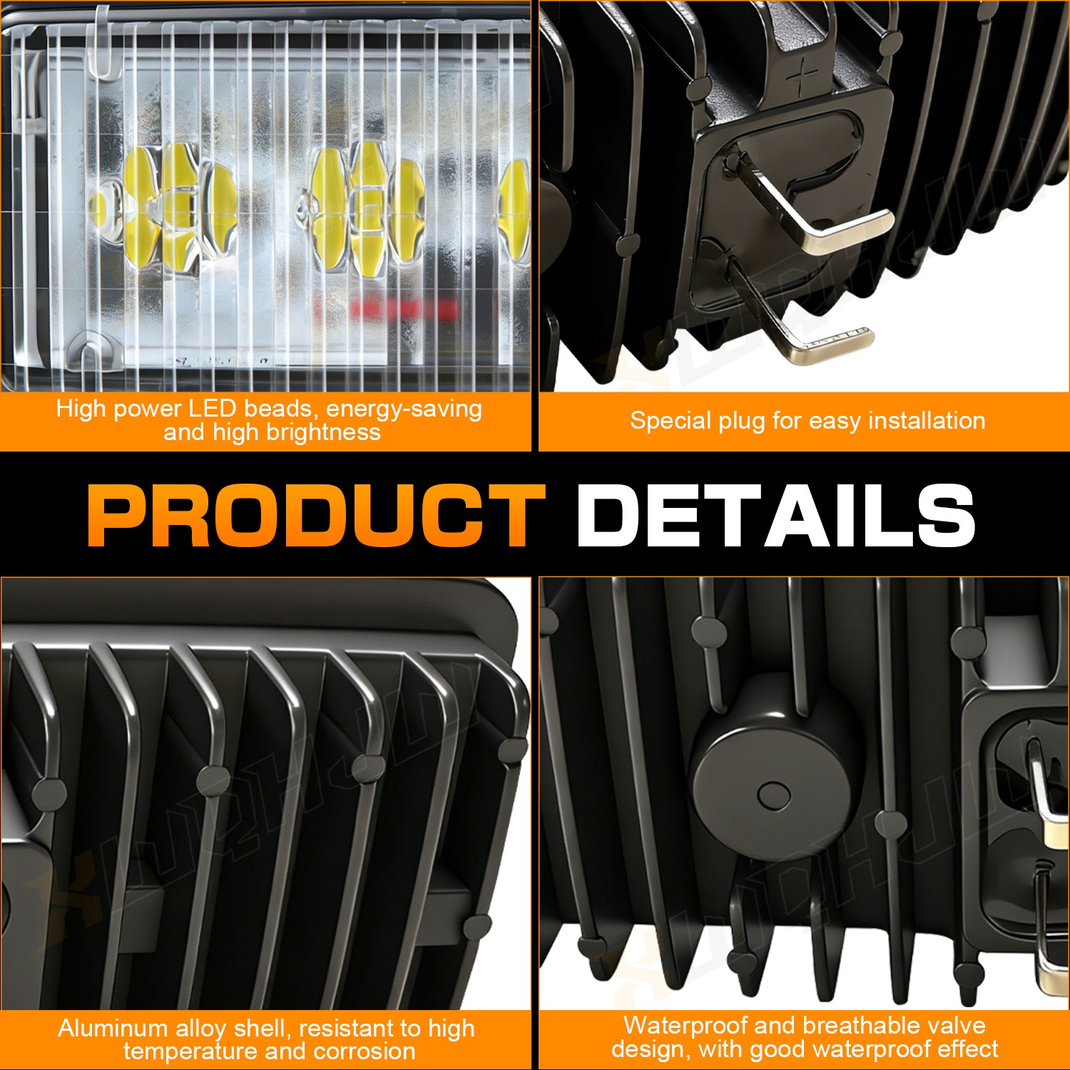 4X LED Upper Cab Lights for Deere 8310T,8410T,7510,7610,6210,6310,6300,6400