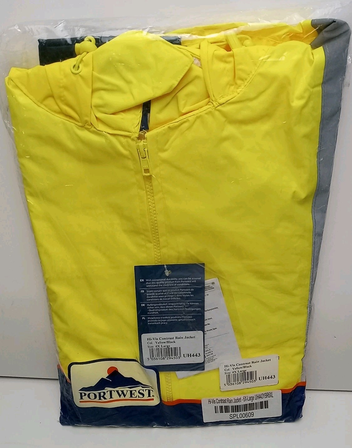Portwest UH443 Hi Vis Classic Waterproof SIZE 6X LARGE Rain Jacket Reflective
