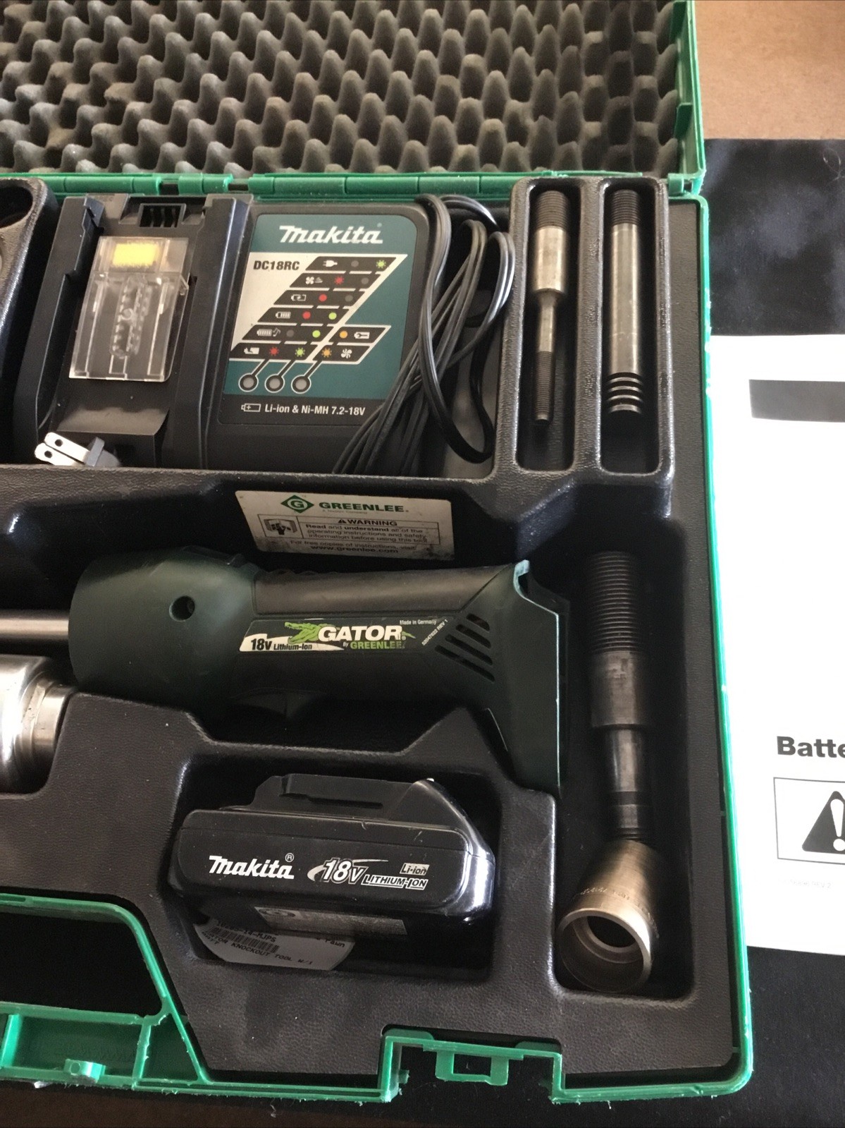 Greenlee Gator LS50L 18V Battery Operated 7-Ton Knockout Punch Driver w/ Case