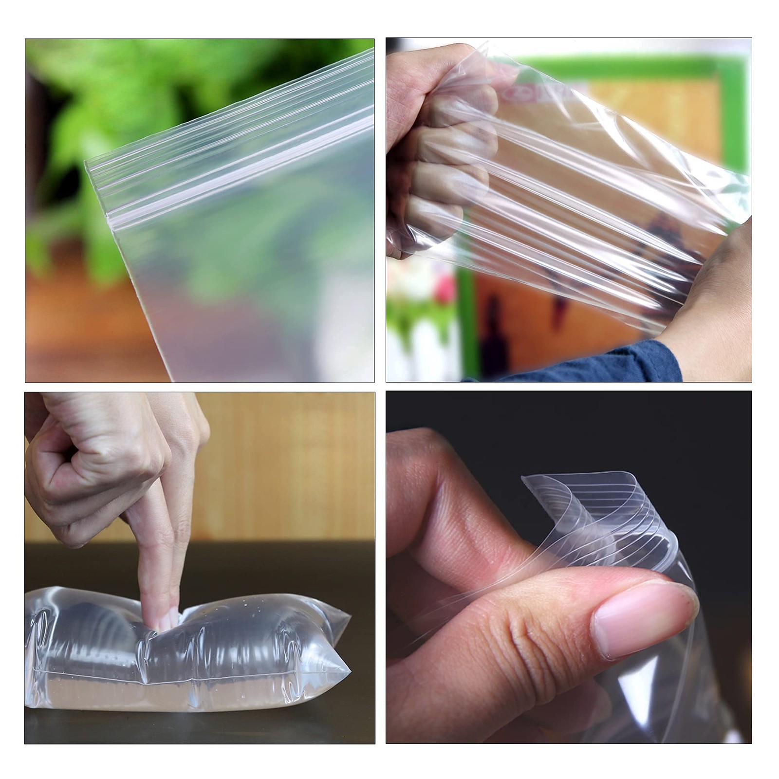 Clear Poly Zipper Bags 3 x 3″ – 200pcs Reclosable Zip Plastic Storage Bags fo…