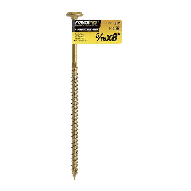 Power Pro 48926 Structural Lag Screws 5/16 x 8″, T-30 Box of 30