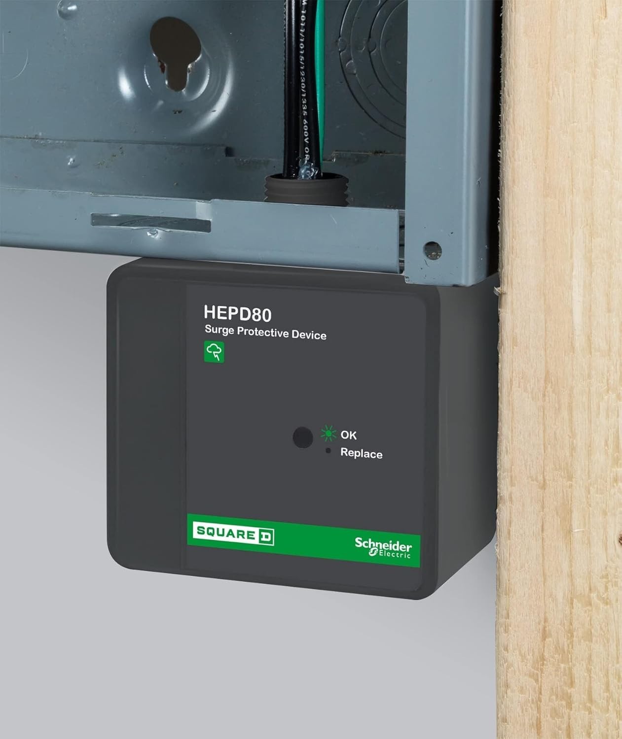 Square D HEPD80 Universal Whole House Surge Protection Device, 1-Phase, 3-Wir…