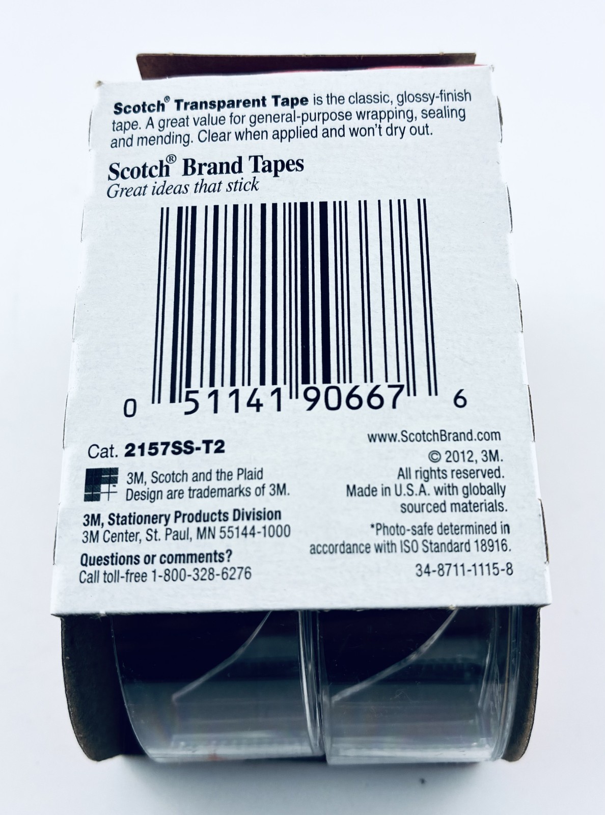 12 Packs (24 rolls) Scotch 3M Transparent Tape Glossy 3/4″ x 250″Clear Adhesive