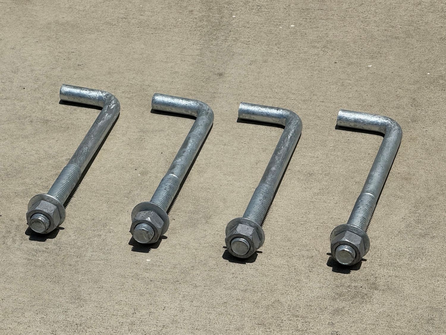 Sandbaggy 1″ x 12″ Threaded Concrete Anchor L-Bolts – Hot Dipped Galvanized
