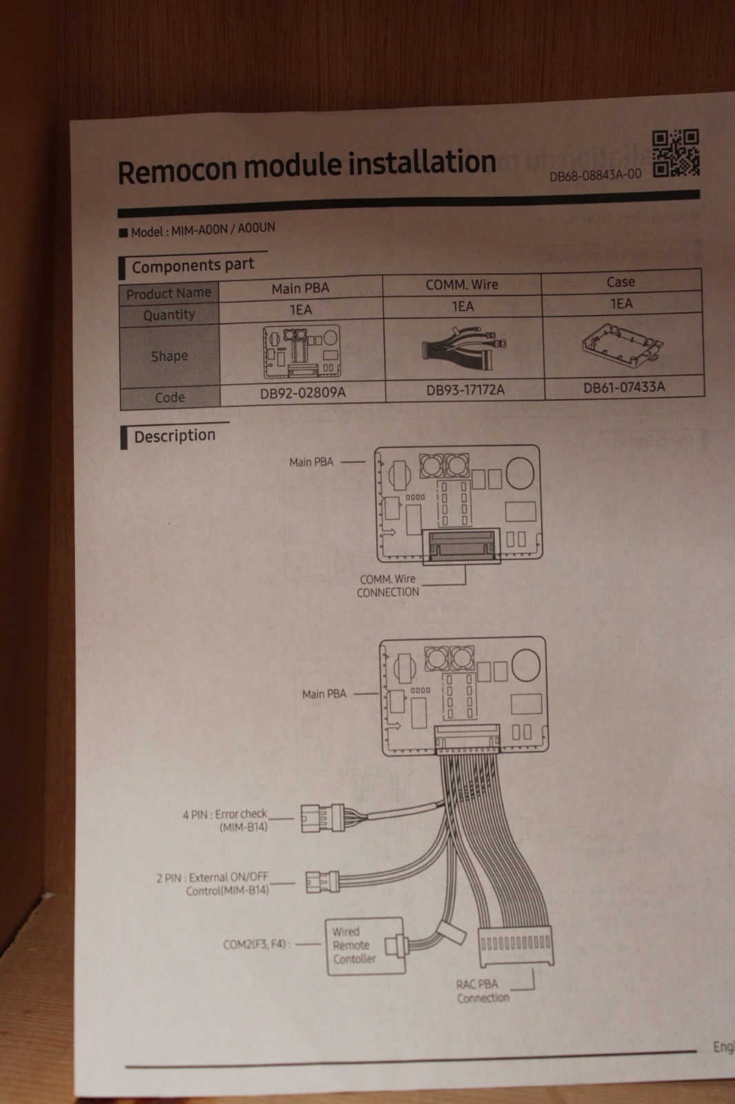 SAMSUNG MIM-A00UN WIRED CONTROLLER Sub-PCB NIB FREE SHIPPING!!!