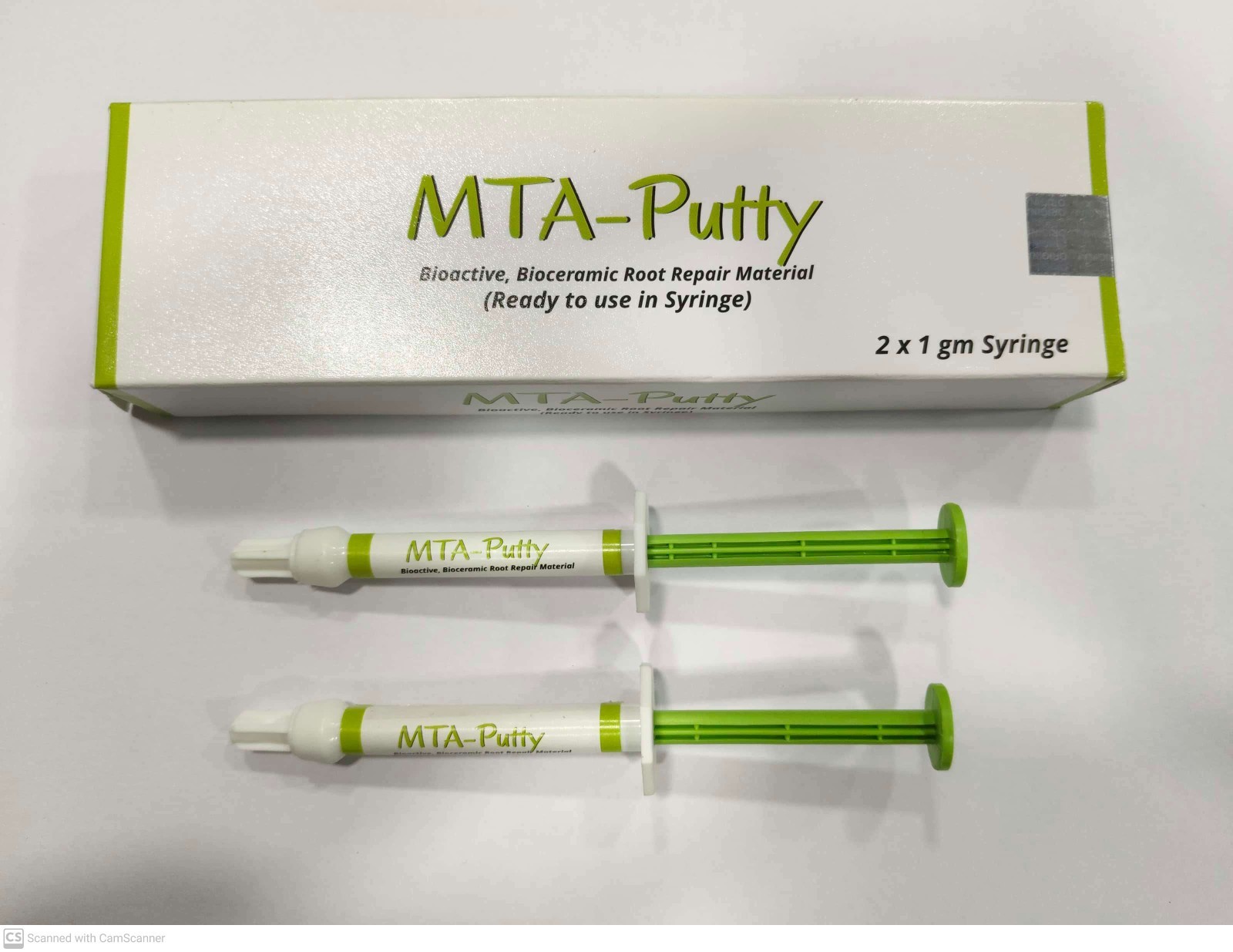 MTA PUTTY Pre Mix Bioactive , Bioceramic Root Repair Dental Material 2 x 1g Pack