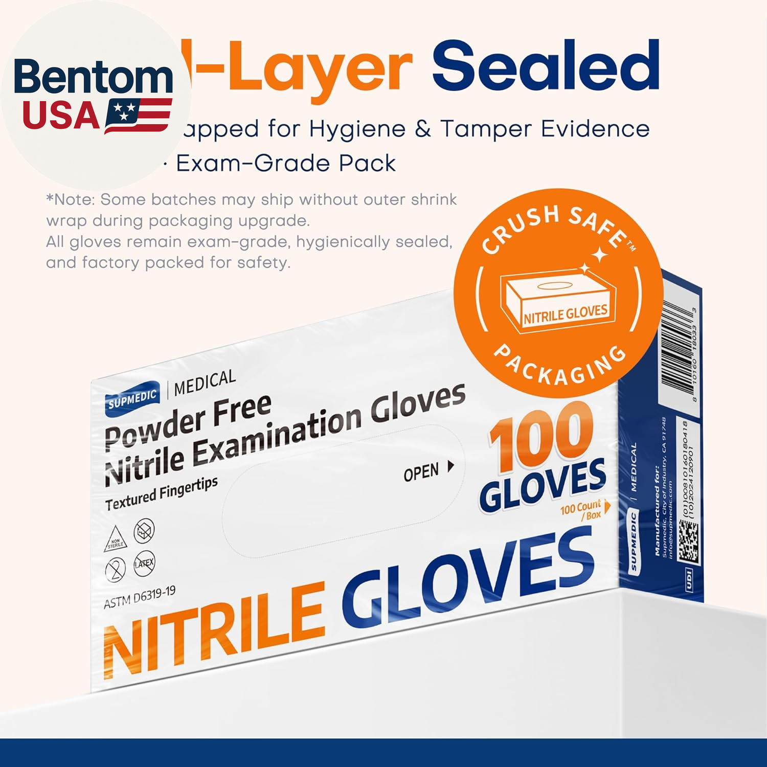 Medical Soft Max™ Nitrile Exam Gloves, 100 Count Latex-Free Powder-Free Non-Ster