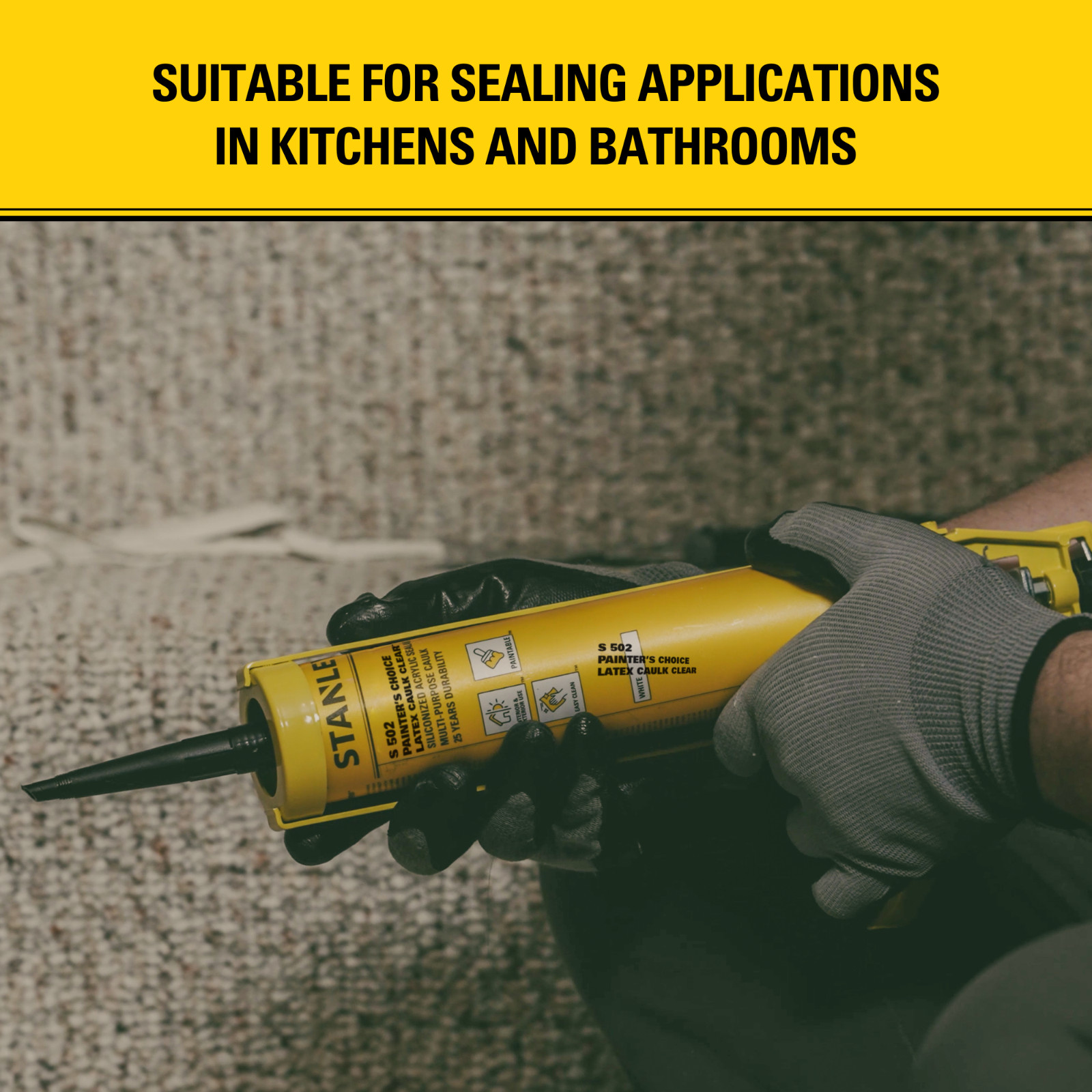 Stanley S502 Painter’s Choice Latex Caulk, 10.1oz 12 Pack – Clear