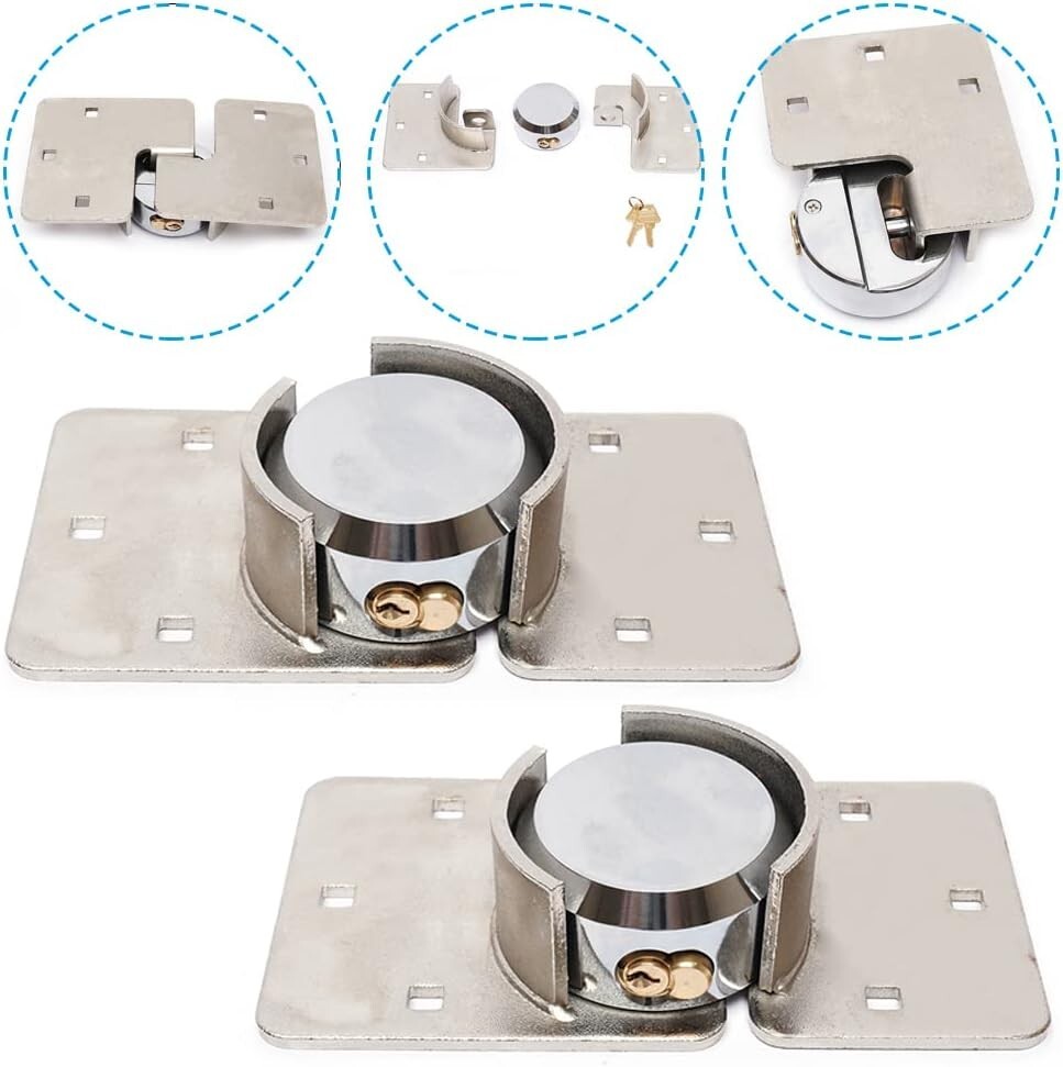 2pcs Garage Shed Door Lock Keyed Alike Hidden Shackle Padlock Security Trailer