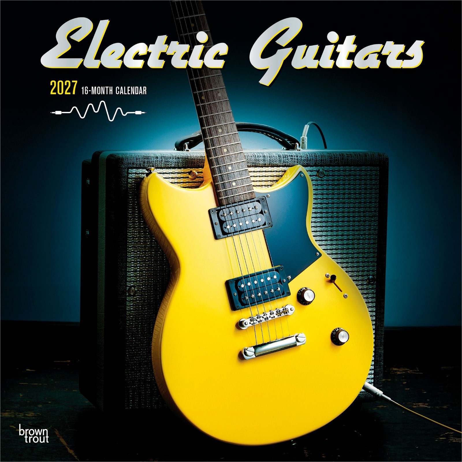 Electric Guitars | 2027 12×24″ (Hanging) Wall Calendar | Foil Stamped Cover