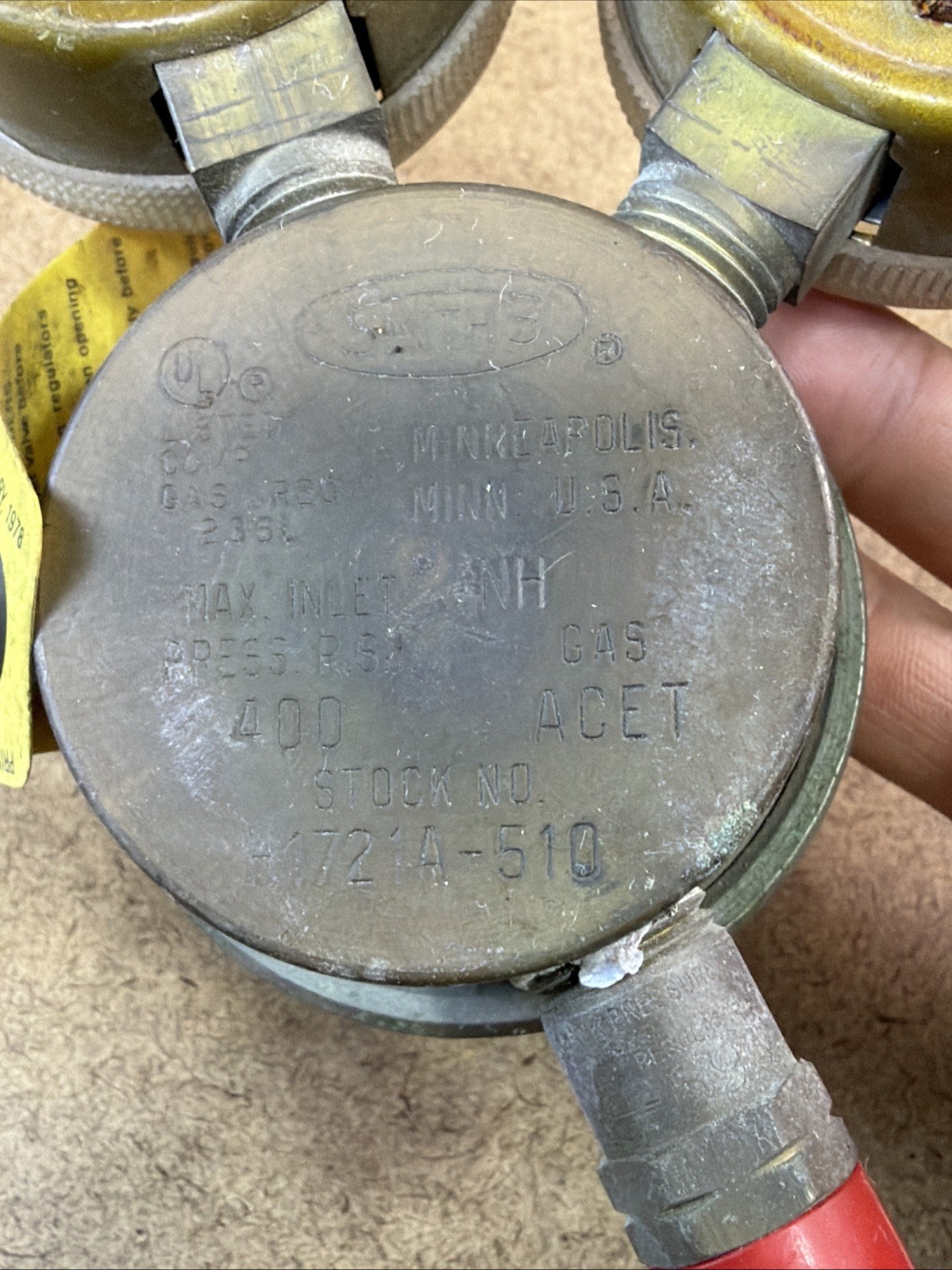 Smiths Oxygen & Acetylene Regulator H1721A-510 Used Welding Torch Gauge GUC!