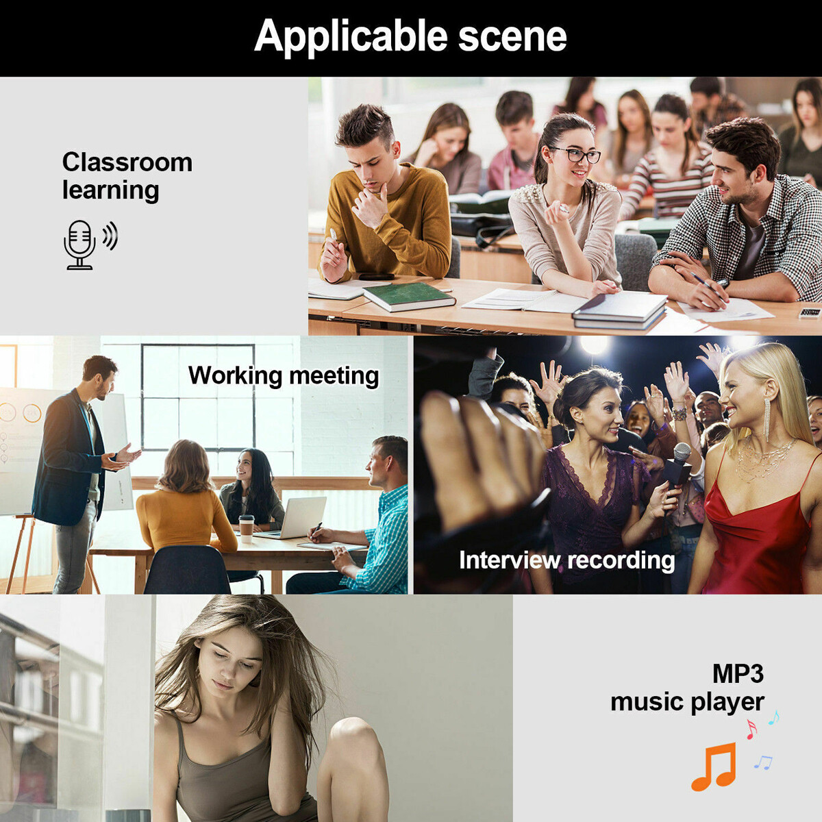 Mini Audio 500 Hr 16GB Spy Digital Voice Activated Recorder Magnetic MP3 Player.