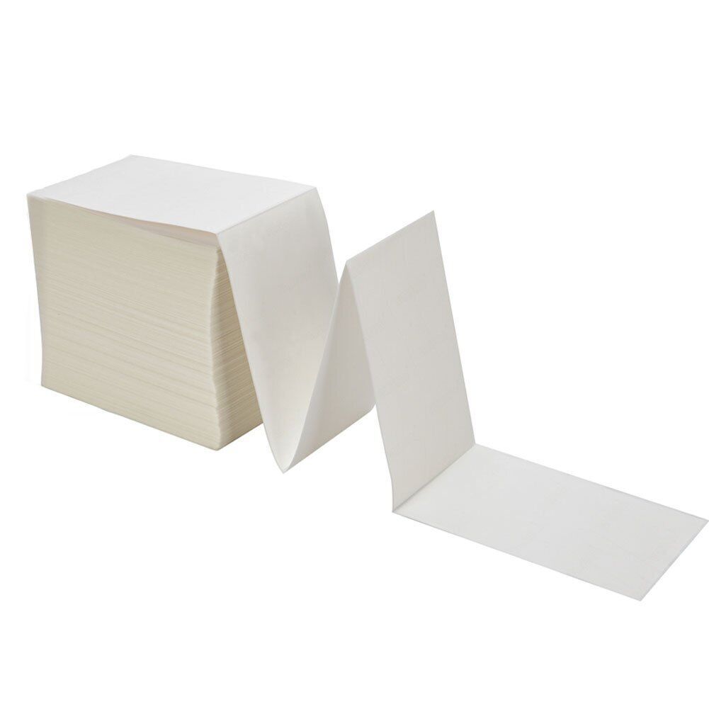 1000/Stack 4″x6″ Fanfold Direct Thermal Shipping Labels Zebra & Rollo Printers